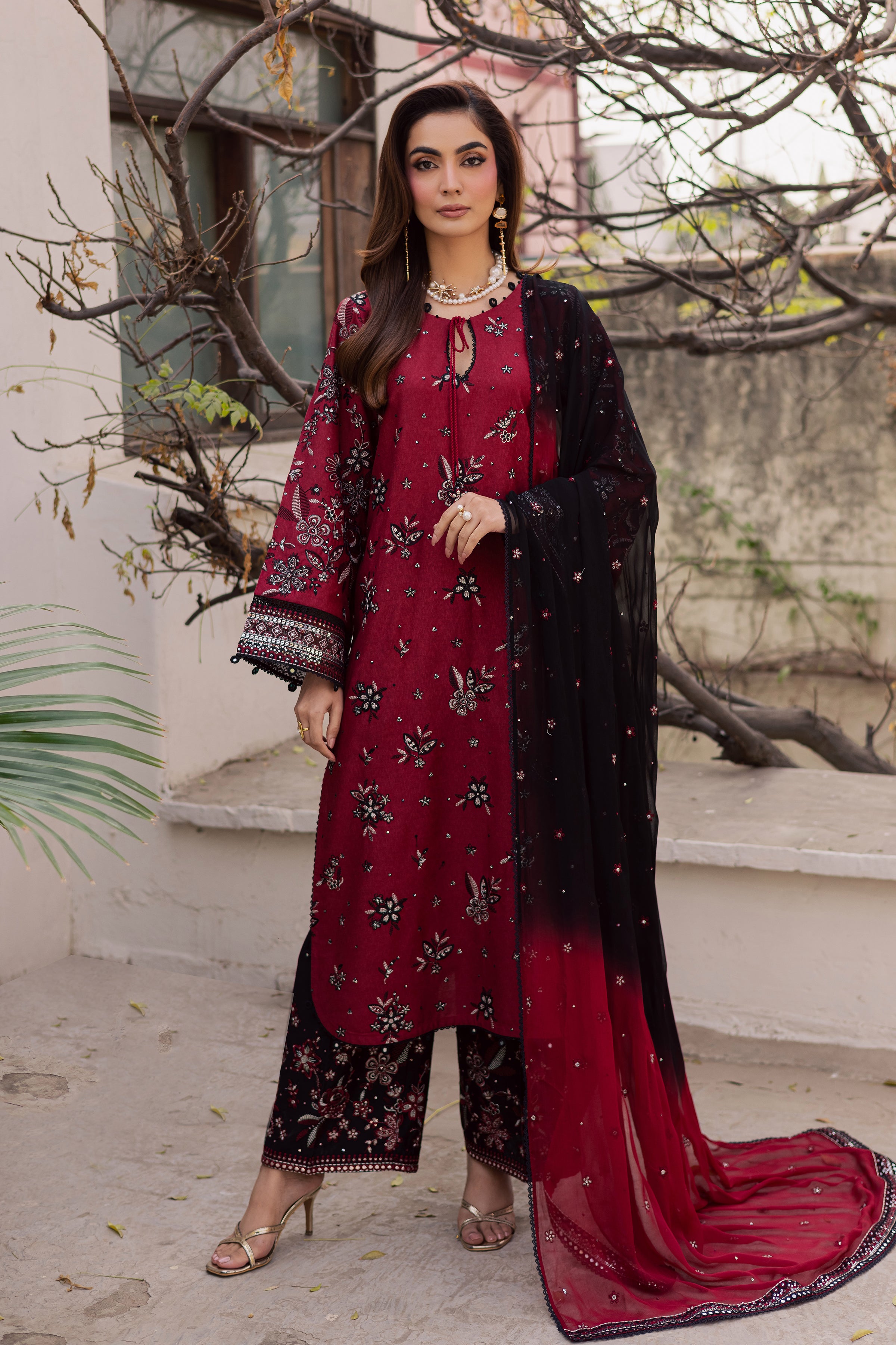  Cola 3Pc - Embroidered Festive Pret BATIK WINTER PRET 2025  BATIK   XS / Red / Cotton-S / Red / Cotton-M / Red / Cotton-L / Red / Cotton-XL / Red / Cotton