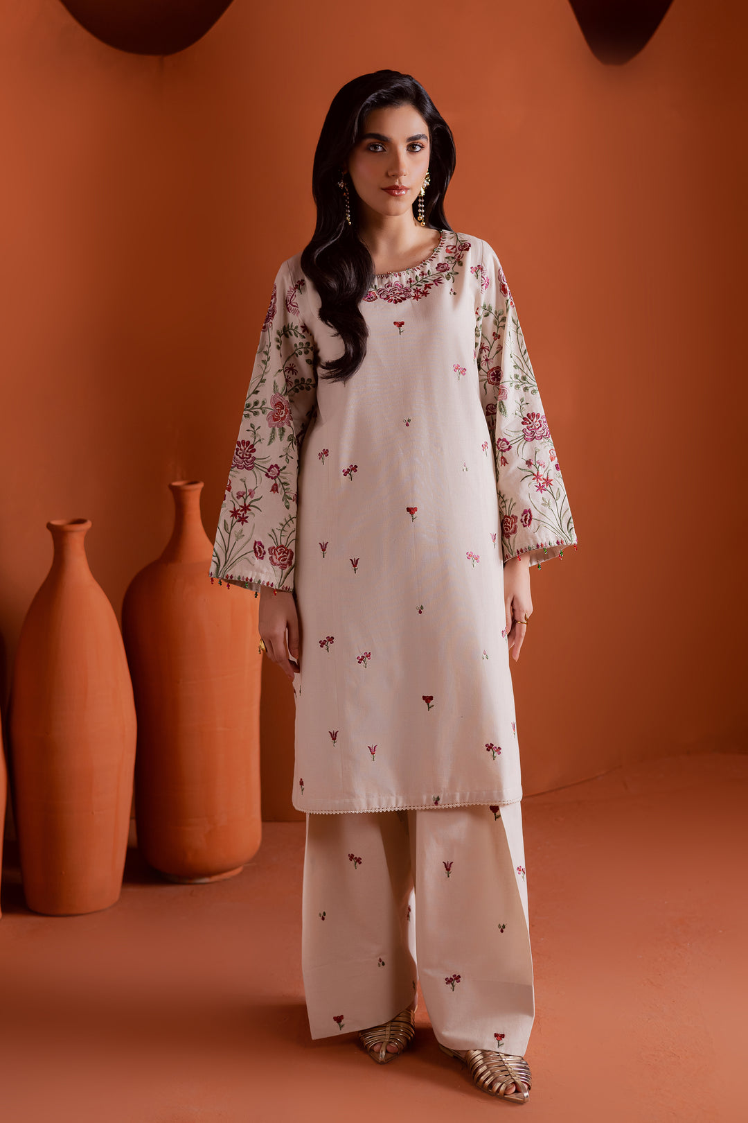  Colours 2Pc - Embroidered Khaddar Dress BATIK WINTER PRET 2025  BATIK   XS / Beige / Khaddar-S / Beige / Khaddar-M / Beige / Khaddar-L / Beige / Khaddar-XL / Beige / Khaddar