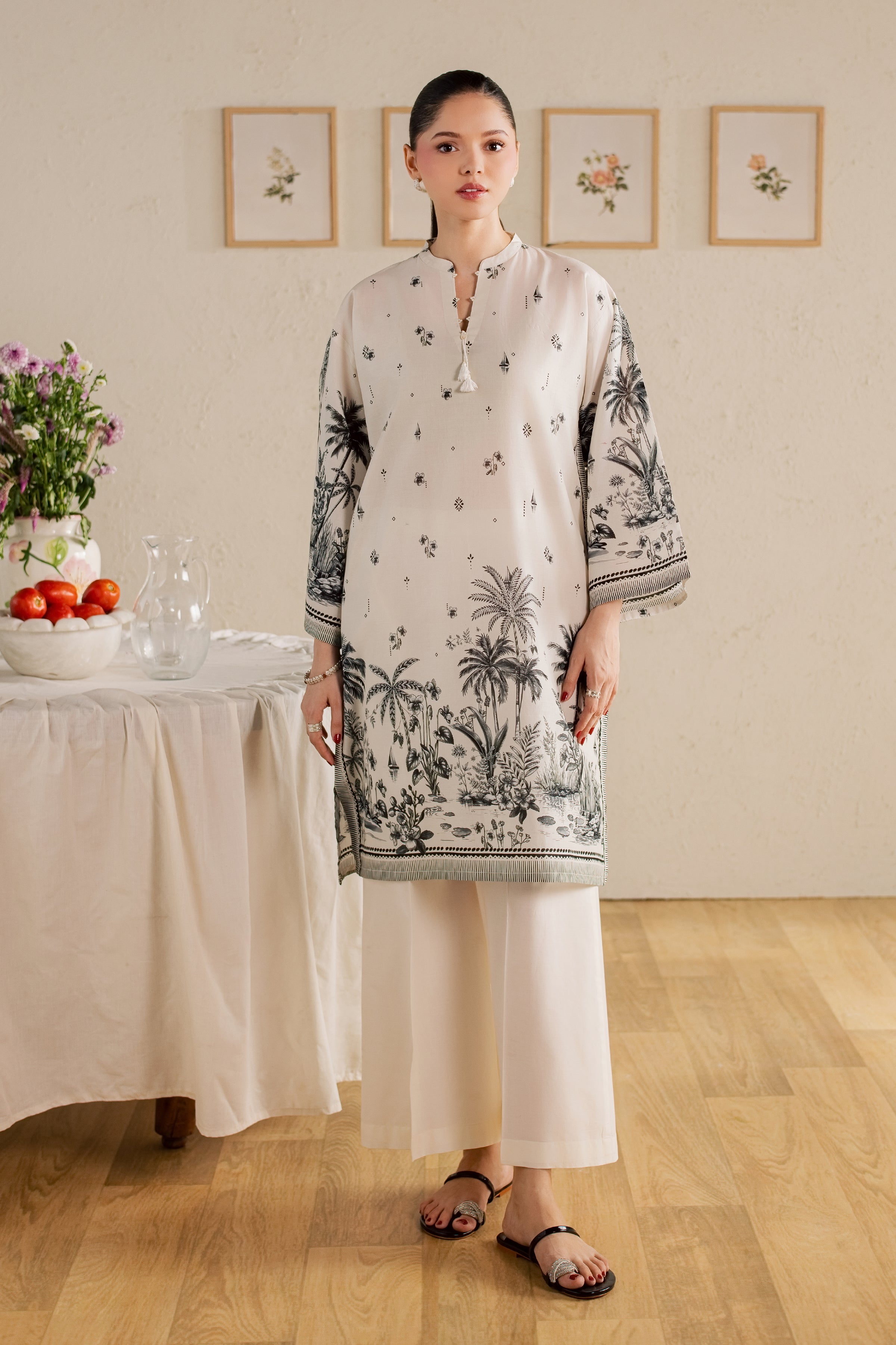  Connor 2Pc - Printed Lawn Dress BATIKSS26  BATIK   XS / Off White / Lawn-S / Off White / Lawn-M / Off White / Lawn-L / Off White / Lawn-XL / Off White / Lawn