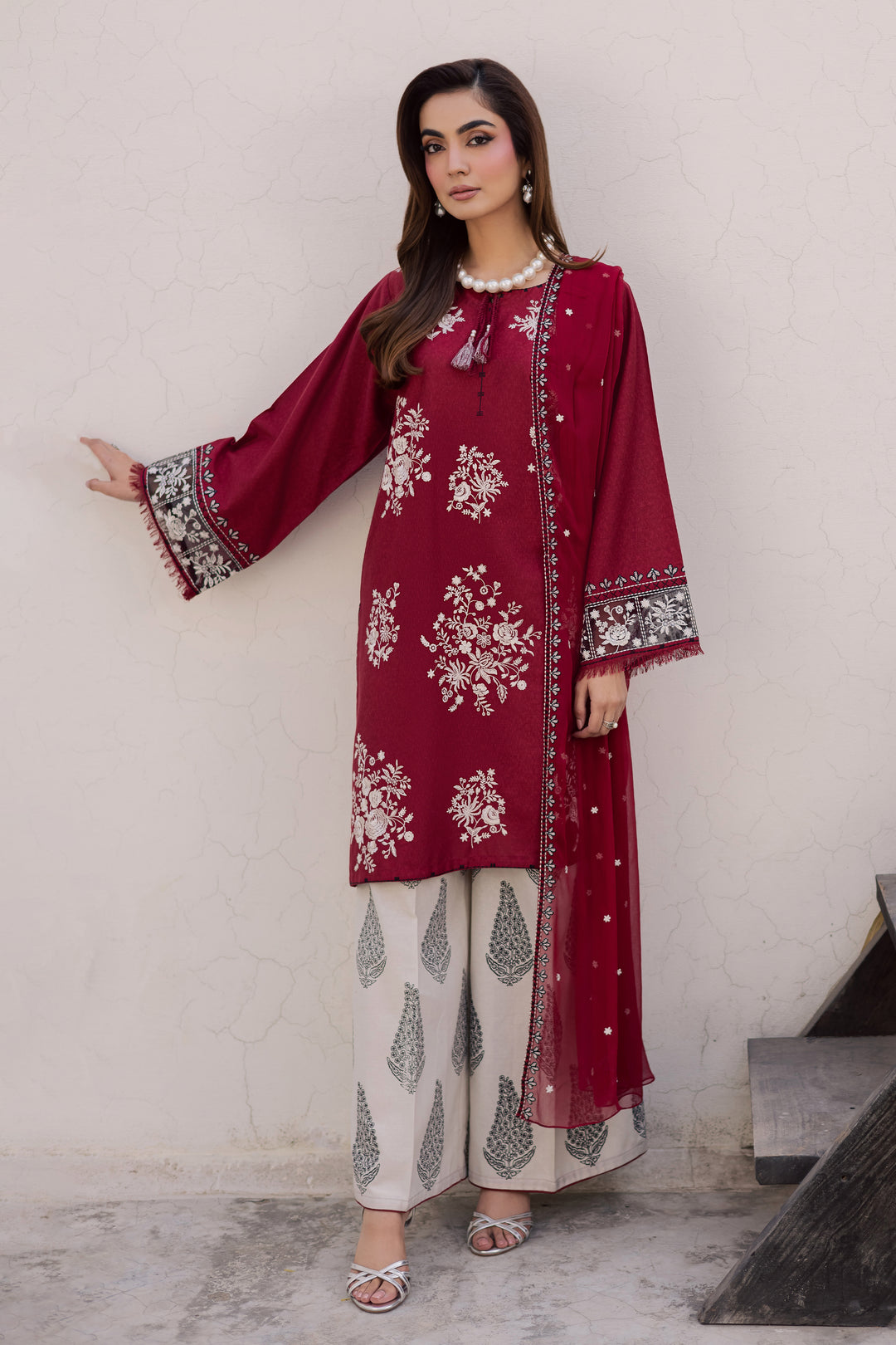  Contradiction 3Pc - Embroidered Festive Pret BATIK WINTER PRET 2025  BATIK   XS / Red / Textured Cotton-S / Red / Textured Cotton-M / Red / Textured Cotton-L / Red / Textured Cotton-XL / Red / Textured Cotton
