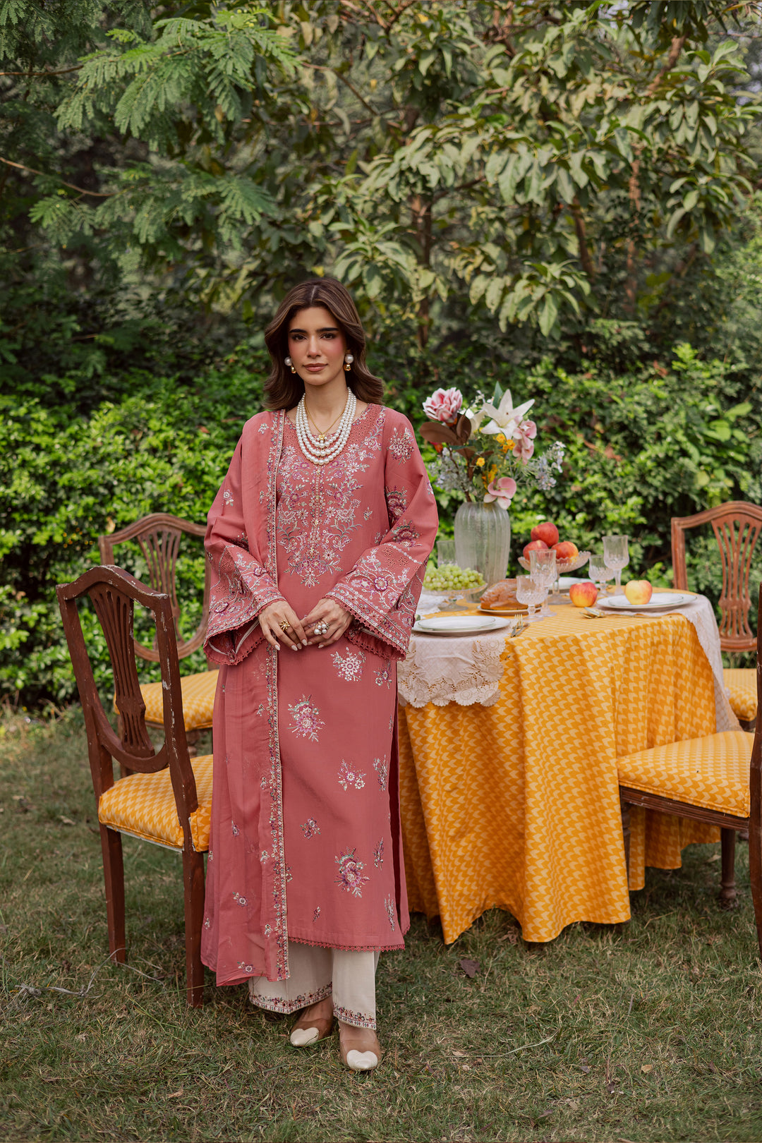  Coral Feather 3Pc - Embroidered Khaddar Dress BATIK WINTER PRET 2025  BATIK   XS / Coral / Khaddar-S / Coral / Khaddar-M / Coral / Khaddar-L / Coral / Khaddar-XL / Coral / Khaddar