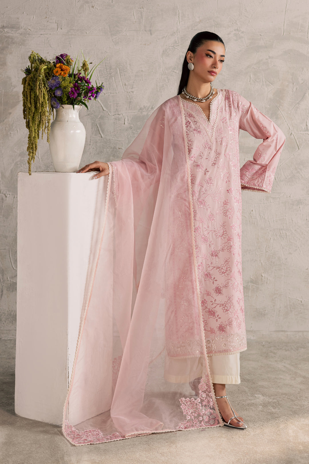  Coral Mist 3Pc - Festive Embroidered Lawn BATIKEID2026  BATIK   XS / Powder Pink / Pima Lawn-S / Powder Pink / Pima Lawn-M / Powder Pink / Pima Lawn-L / Powder Pink / Pima Lawn-XL / Powder Pink / Pima Lawn