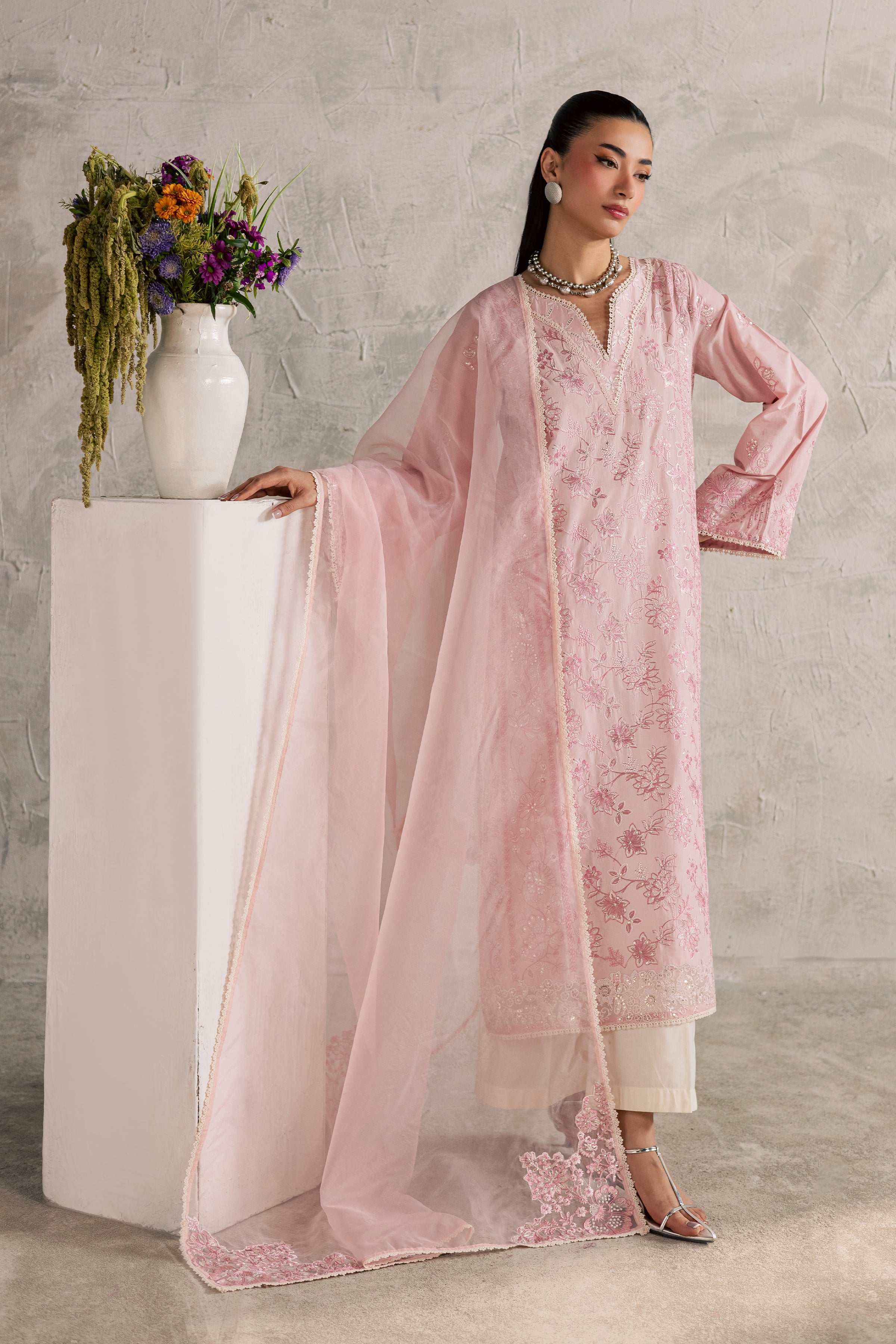 Coral Mist 3Pc - Festive Embroidered Lawn BATIKEID2026  BATIK   XS / Powder Pink / Pima Lawn-S / Powder Pink / Pima Lawn-M / Powder Pink / Pima Lawn-L / Powder Pink / Pima Lawn-XL / Powder Pink / Pima Lawn