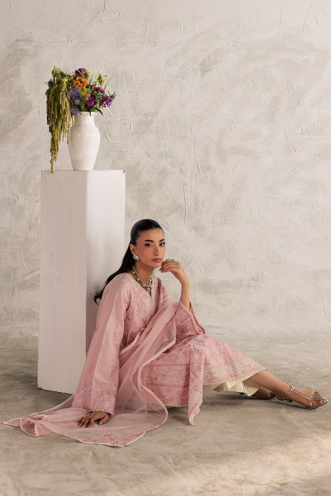  Coral Mist 3Pc - Festive Embroidered Lawn BATIKEID2026  BATIK   XS / Powder Pink / Pima Lawn-S / Powder Pink / Pima Lawn-M / Powder Pink / Pima Lawn-L / Powder Pink / Pima Lawn-XL / Powder Pink / Pima Lawn