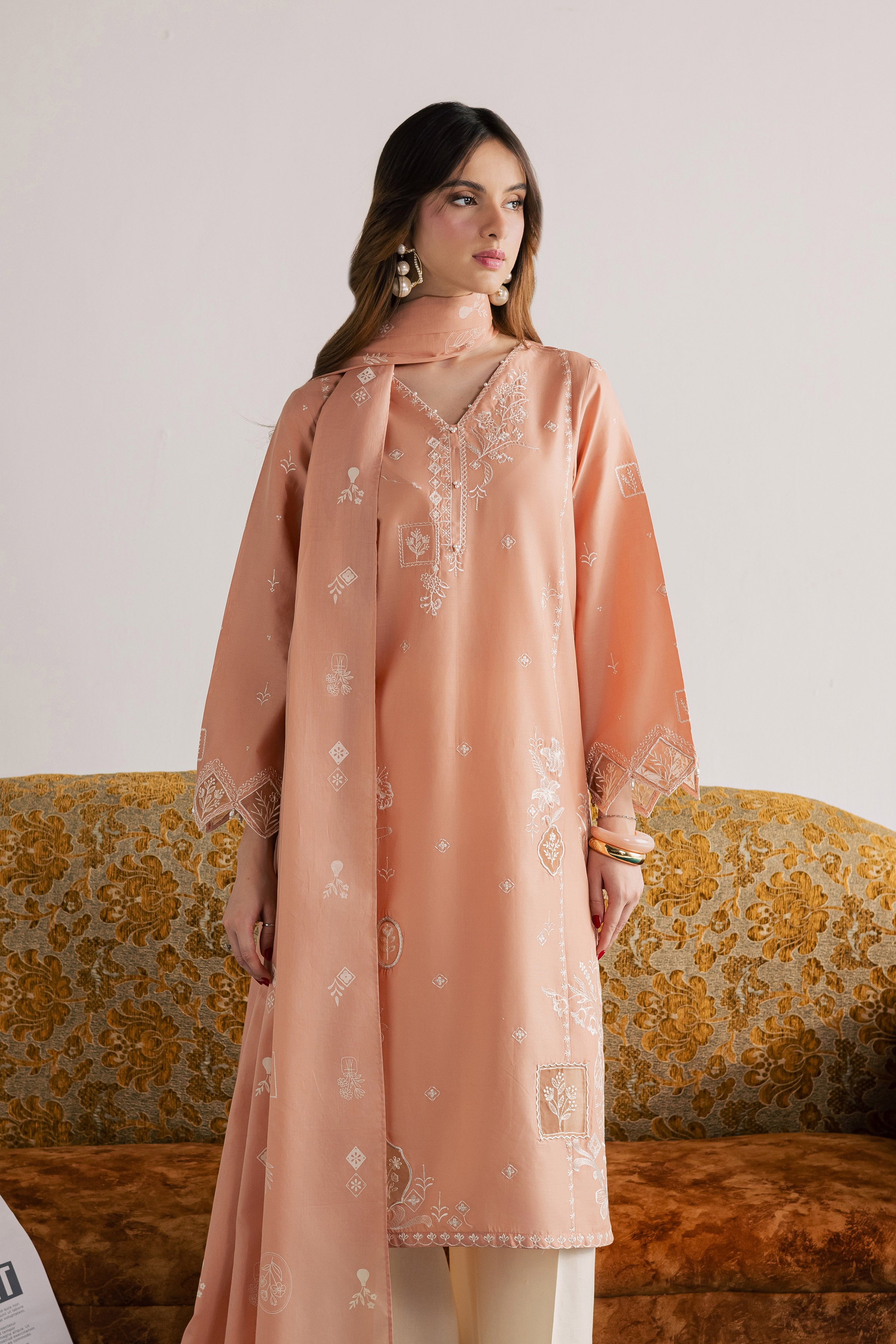  Coraline 3Pc - Embroidered Lawn Dress EverydayEdit26  BATIK   XS / Cafe Crème / Pima Lawn-S / Cafe Crème / Pima Lawn-M / Cafe Crème / Pima Lawn-L / Cafe Crème / Pima Lawn-XL / Cafe Crème / Pima Lawn