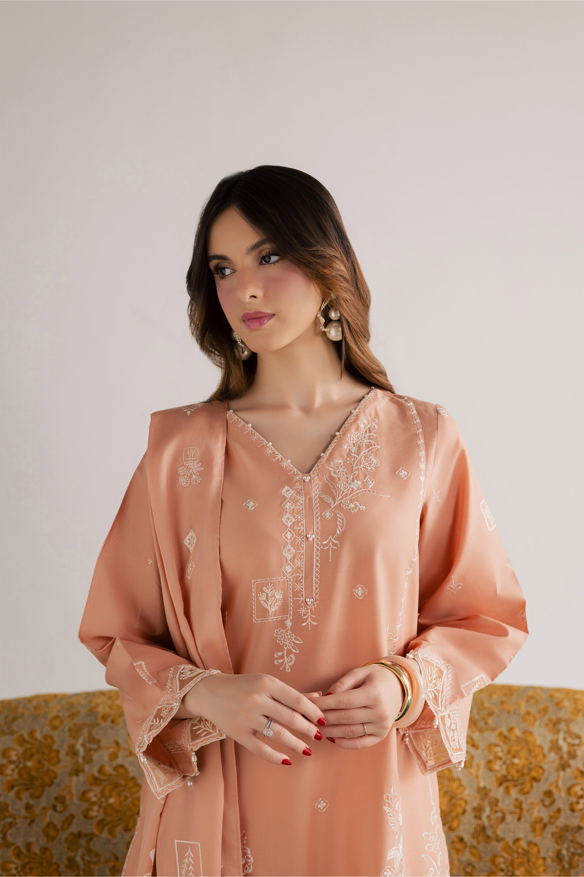  Coraline 3Pc - Embroidered Lawn Dress EverydayEdit26  BATIK   XS / Cafe Crème / Pima Lawn-S / Cafe Crème / Pima Lawn-M / Cafe Crème / Pima Lawn-L / Cafe Crème / Pima Lawn-XL / Cafe Crème / Pima Lawn