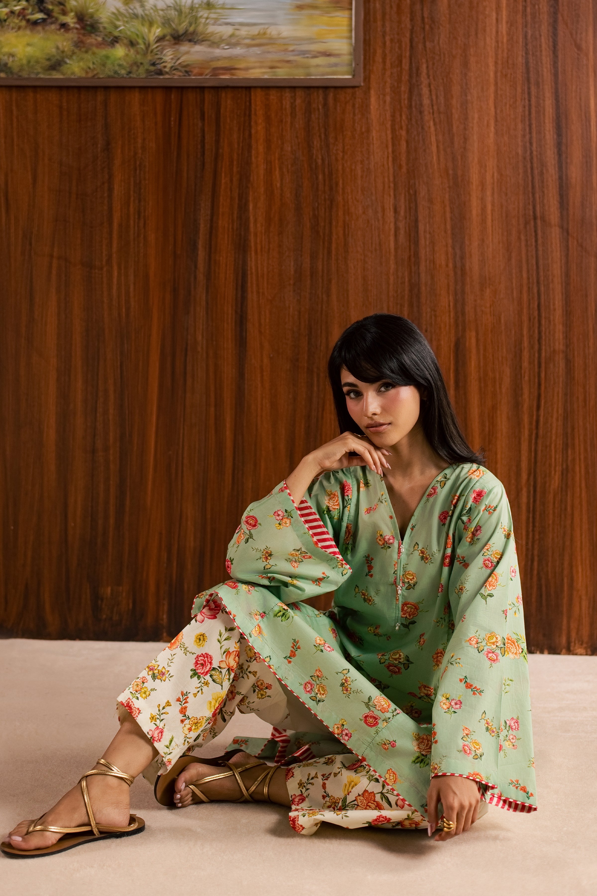  Corduroy 2Pc - Printed Lawn Dress BATIKSS26  BATIK   XS / Green / Lawn-S / Green / Lawn-M / Green / Lawn-L / Green / Lawn-XL / Green / Lawn