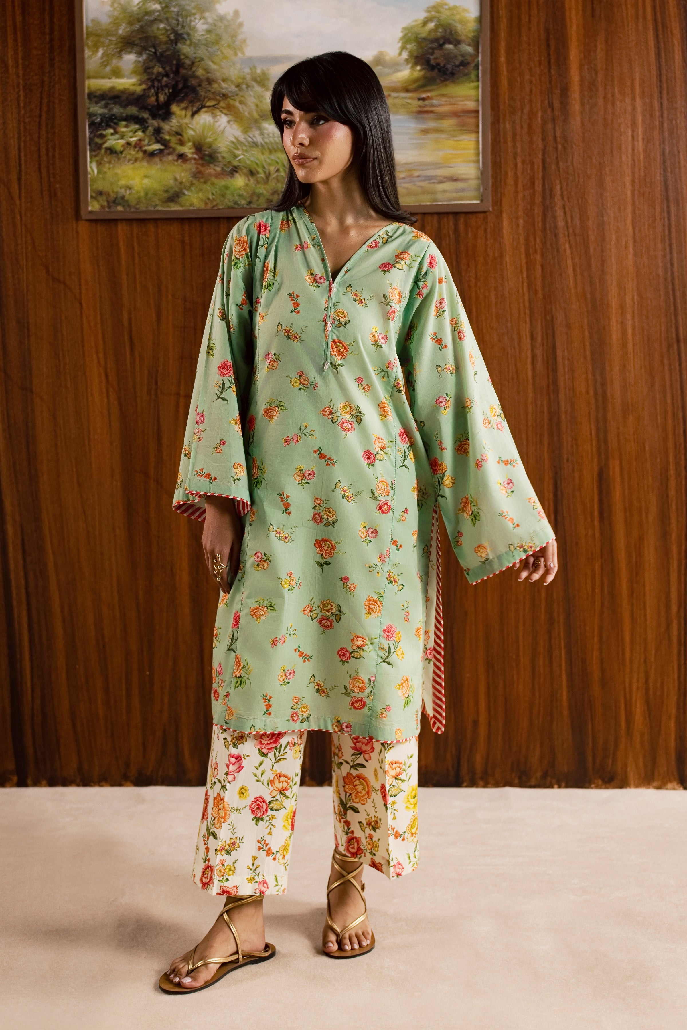  Corduroy 2Pc - Printed Lawn Dress BATIKSS26  BATIK   XS / Green / Lawn-S / Green / Lawn-M / Green / Lawn-L / Green / Lawn-XL / Green / Lawn