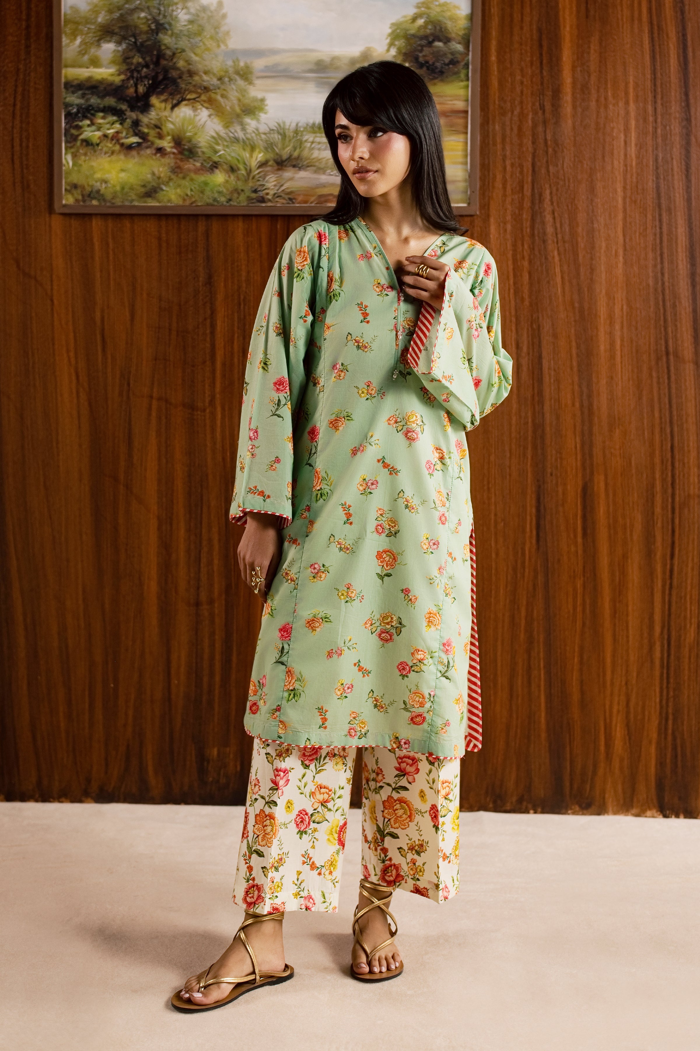  Corduroy 2Pc - Printed Lawn Dress BATIKSS26  BATIK   XS / Green / Lawn-S / Green / Lawn-M / Green / Lawn-L / Green / Lawn-XL / Green / Lawn