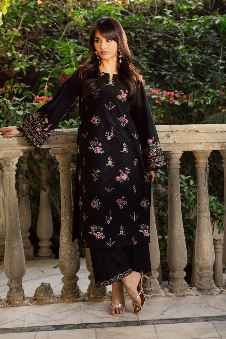 Cross De Blue 2Pc - Embroidered Khaddar Dress BATIK WINTER PRET 2025  BATIK   XS / Black / Khaddar-S / Black / Khaddar-M / Black / Khaddar-L / Black / Khaddar-XL / Black / Khaddar