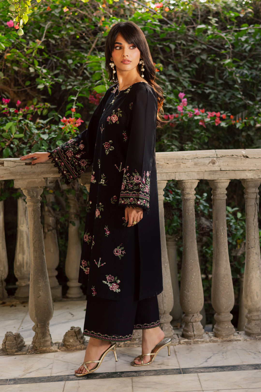  Cross De Blue 2Pc - Embroidered Khaddar Dress BATIK WINTER PRET 2025  BATIK   XS / Black / Khaddar-S / Black / Khaddar-M / Black / Khaddar-L / Black / Khaddar-XL / Black / Khaddar