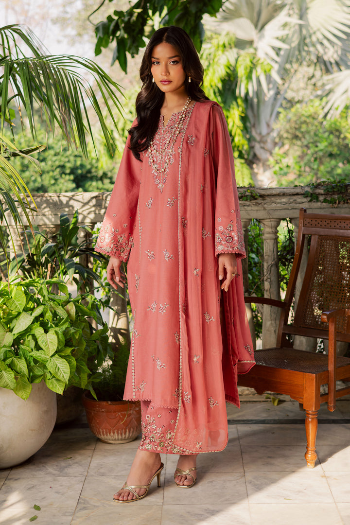  Crust 3Pc - Embroidered Khaddar Dress BATIK WINTER PRET 2025  BATIK   XS / Coral / Khaddar-S / Coral / Khaddar-M / Coral / Khaddar-L / Coral / Khaddar-XL / Coral / Khaddar