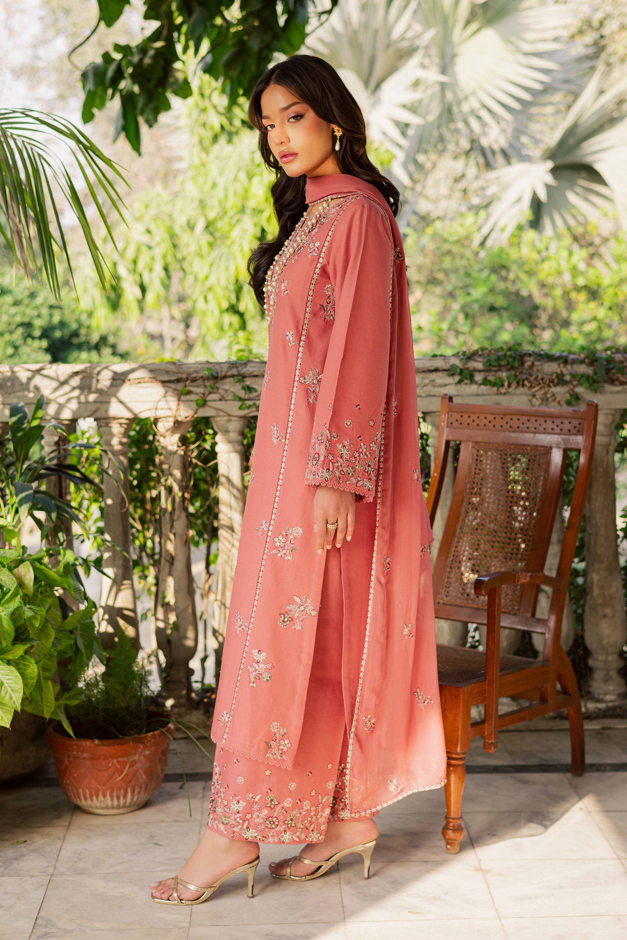  Crust 3Pc - Embroidered Khaddar Dress BATIK WINTER PRET 2025  BATIK   XS / Coral / Khaddar-S / Coral / Khaddar-M / Coral / Khaddar-L / Coral / Khaddar-XL / Coral / Khaddar