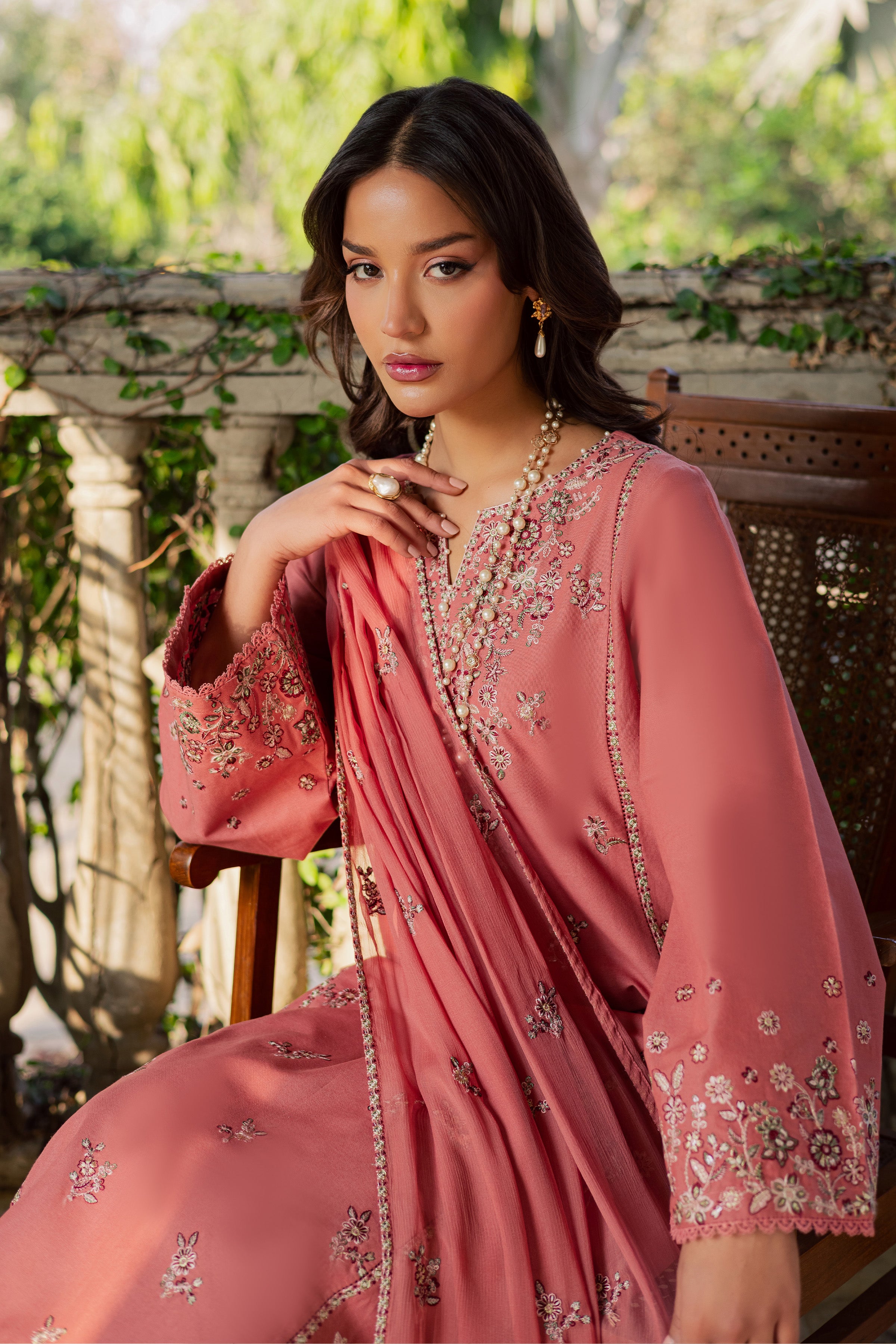  Crust 3Pc - Embroidered Khaddar Dress BATIK WINTER PRET 2025  BATIK   XS / Coral / Khaddar-S / Coral / Khaddar-M / Coral / Khaddar-L / Coral / Khaddar-XL / Coral / Khaddar