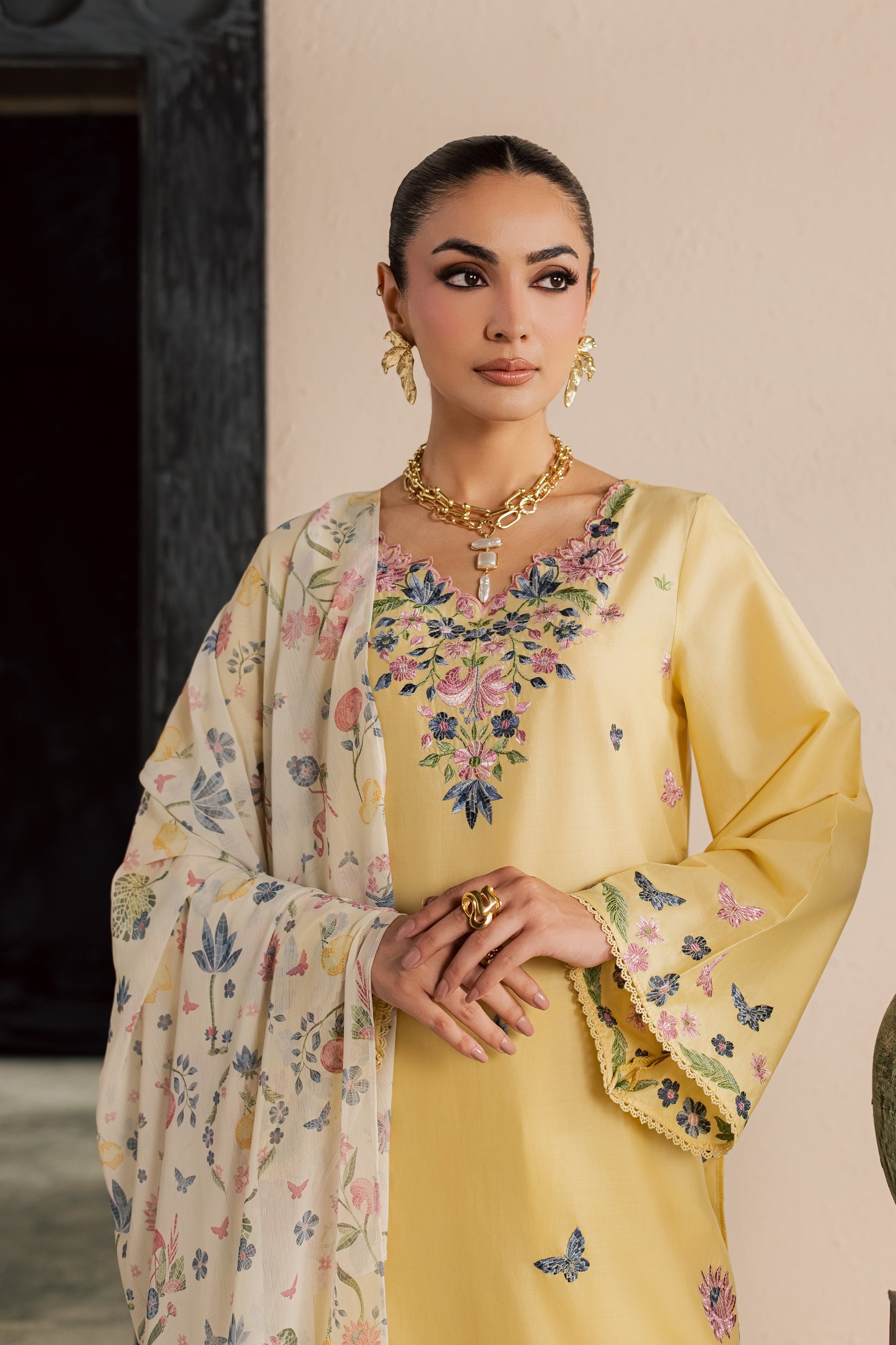  Custard 3Pc - Embroidered Lawn Dress EverydayEdit26  BATIK   XS / Butter / Pima Lawn-S / Butter / Pima Lawn-M / Butter / Pima Lawn-L / Butter / Pima Lawn-XL / Butter / Pima Lawn