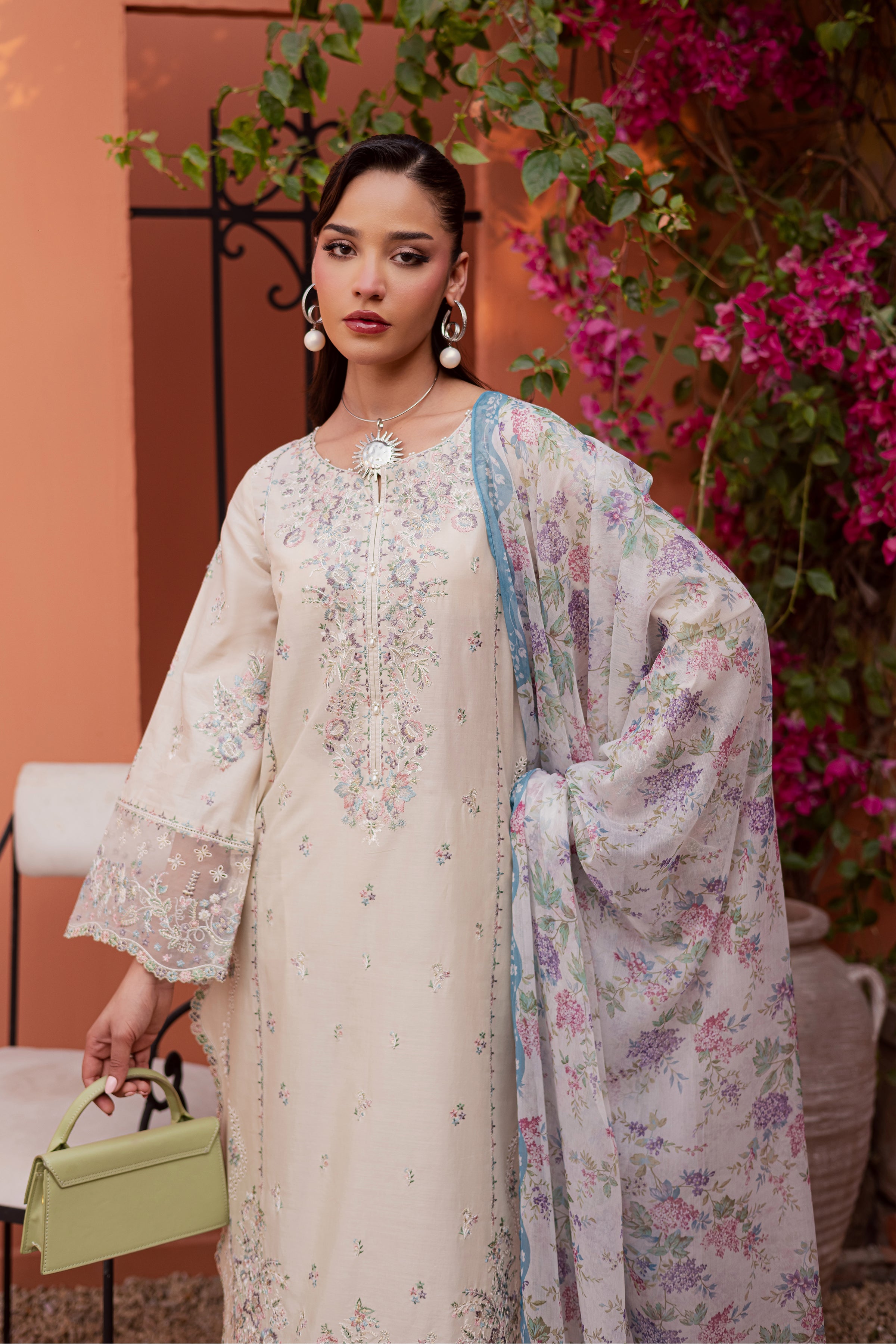  Cyntia 3Pc - Festive Embroidered Lawn BATIKEID2026  BATIK   XS / Beige / Pima Lawn-S / Beige / Pima Lawn-M / Beige / Pima Lawn-L / Beige / Pima Lawn-XL / Beige / Pima Lawn