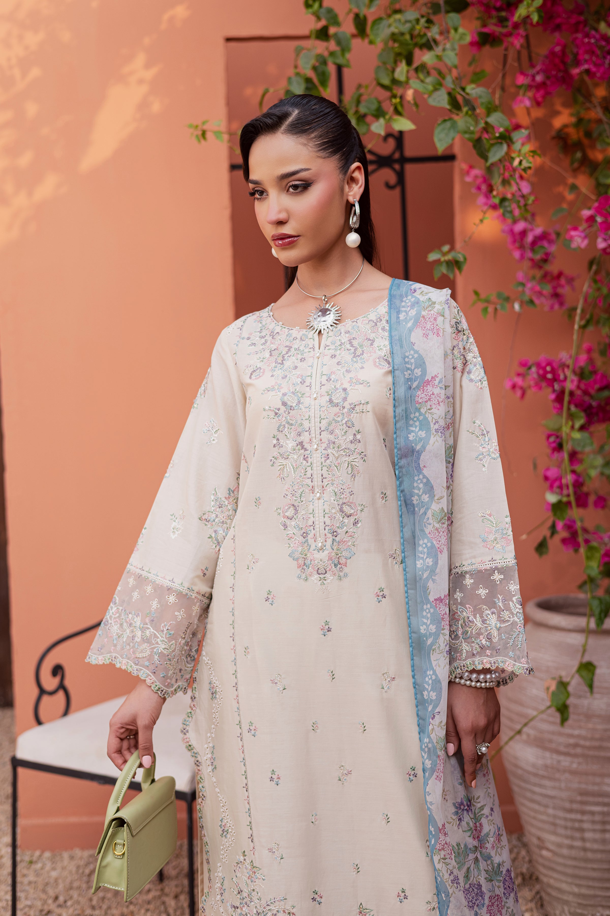  Cyntia 3Pc - Festive Embroidered Lawn BATIKEID2026  BATIK   XS / Beige / Pima Lawn-S / Beige / Pima Lawn-M / Beige / Pima Lawn-L / Beige / Pima Lawn-XL / Beige / Pima Lawn