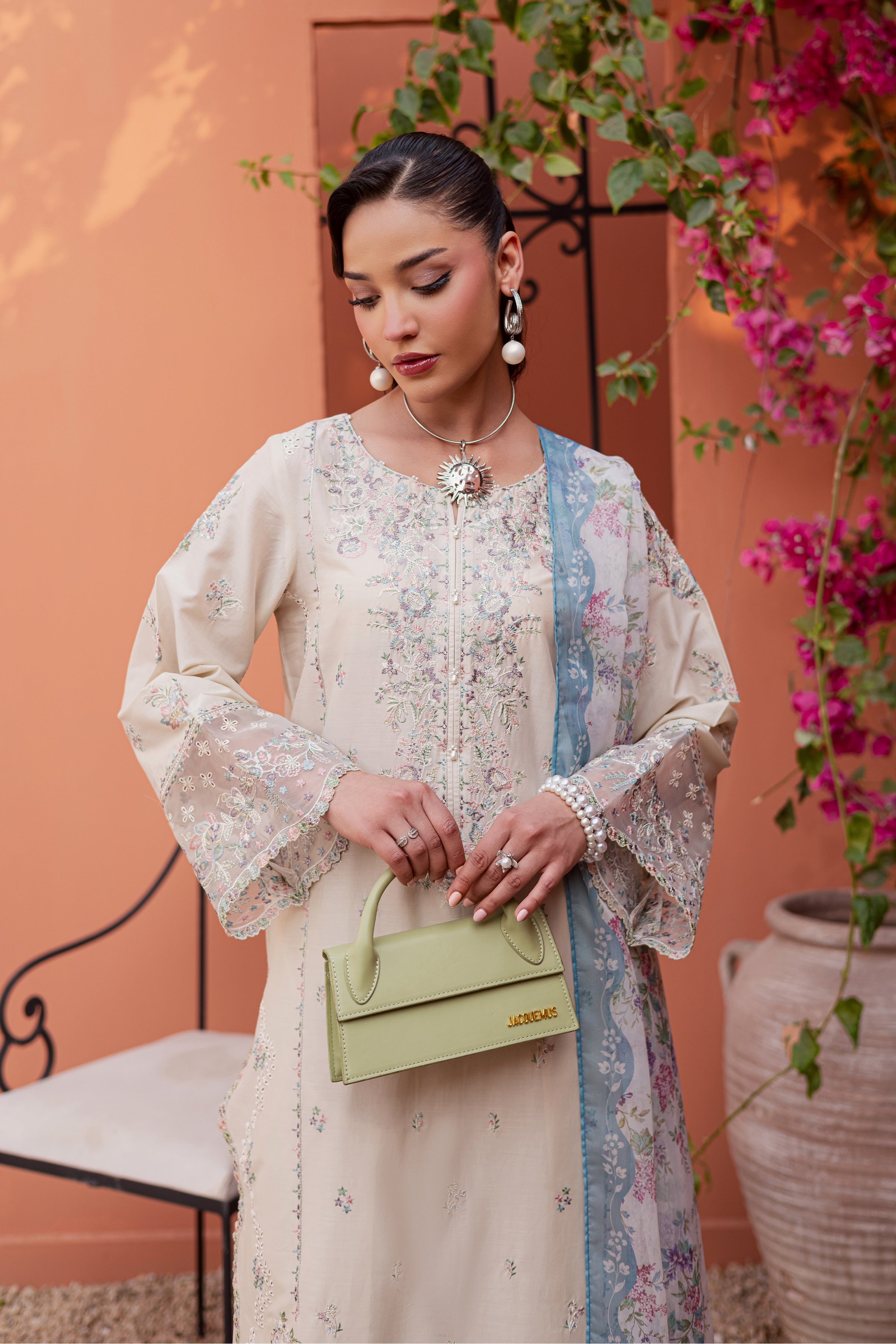  Cyntia 3Pc - Festive Embroidered Lawn BATIKEID2026  BATIK   XS / Beige / Pima Lawn-S / Beige / Pima Lawn-M / Beige / Pima Lawn-L / Beige / Pima Lawn-XL / Beige / Pima Lawn