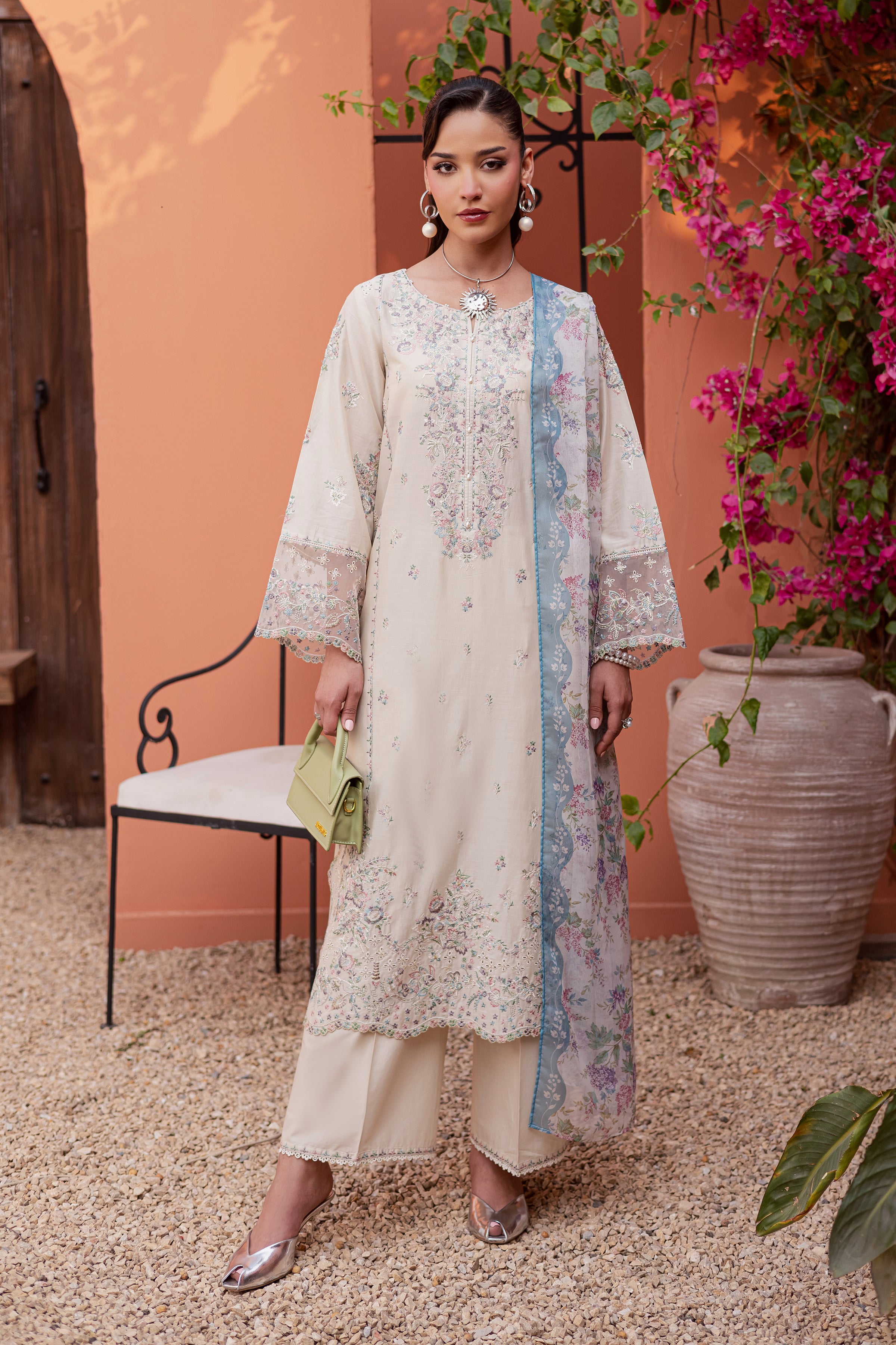  Cyntia 3Pc - Festive Embroidered Lawn BATIKEID2026  BATIK   XS / Beige / Pima Lawn-S / Beige / Pima Lawn-M / Beige / Pima Lawn-L / Beige / Pima Lawn-XL / Beige / Pima Lawn