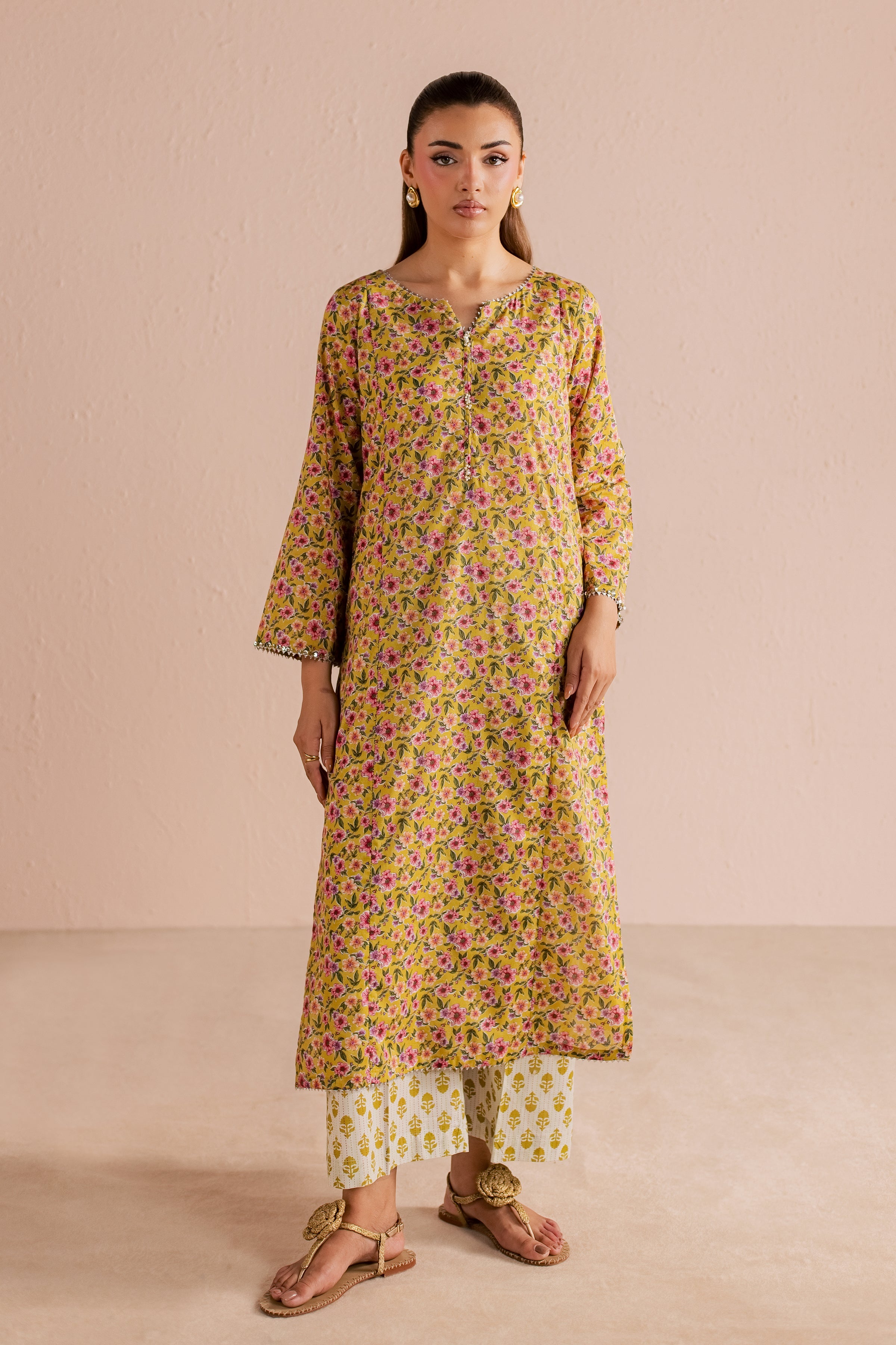  Dan 2Pc - Printed Lawn Dress BATIKSS26  BATIK   XS / Mustard / Lawn-S / Mustard / Lawn-M / Mustard / Lawn-L / Mustard / Lawn-XL / Mustard / Lawn