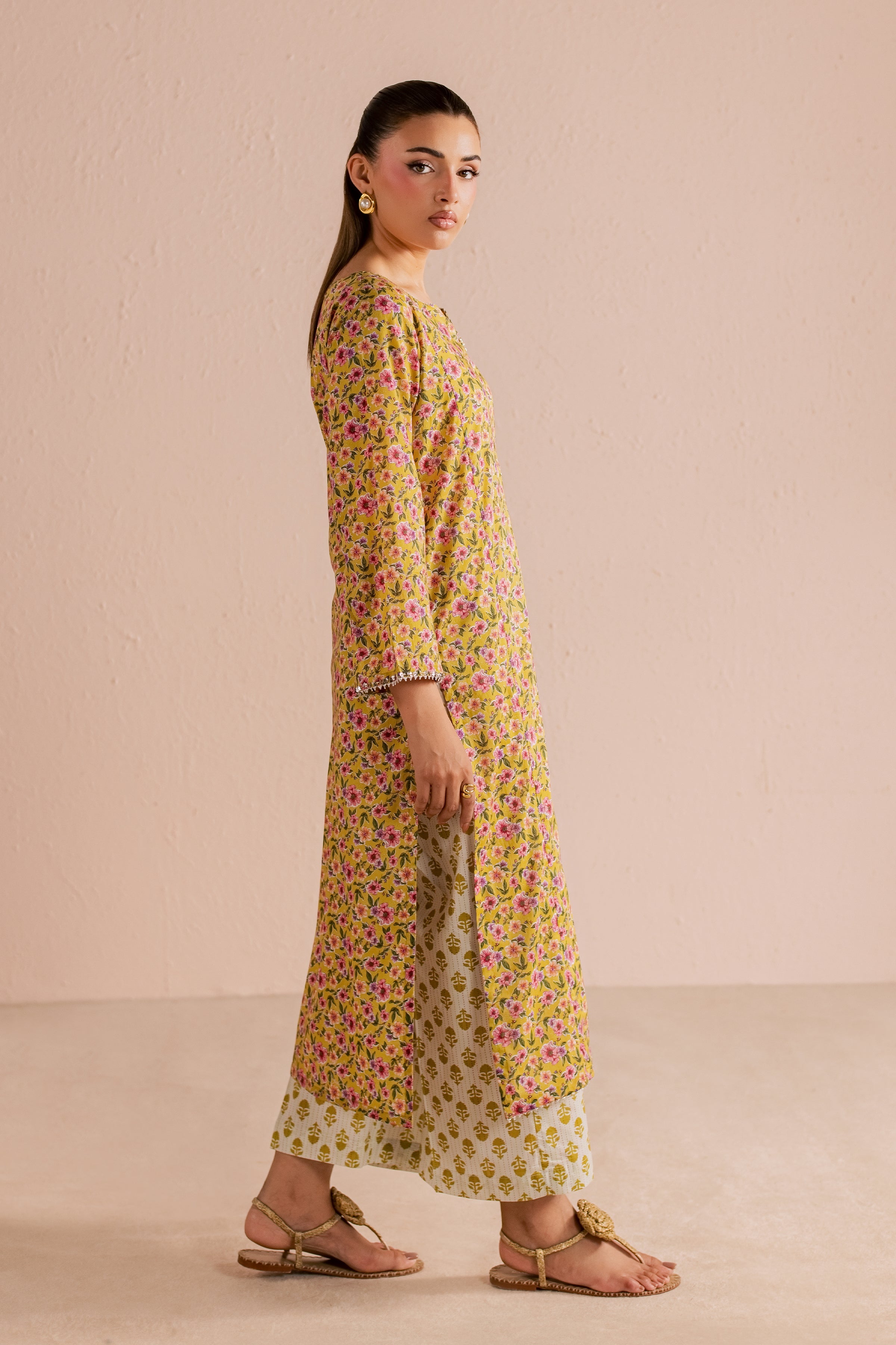  Dan 2Pc - Printed Lawn Dress BATIKSS26  BATIK   XS / Mustard / Lawn-S / Mustard / Lawn-M / Mustard / Lawn-L / Mustard / Lawn-XL / Mustard / Lawn