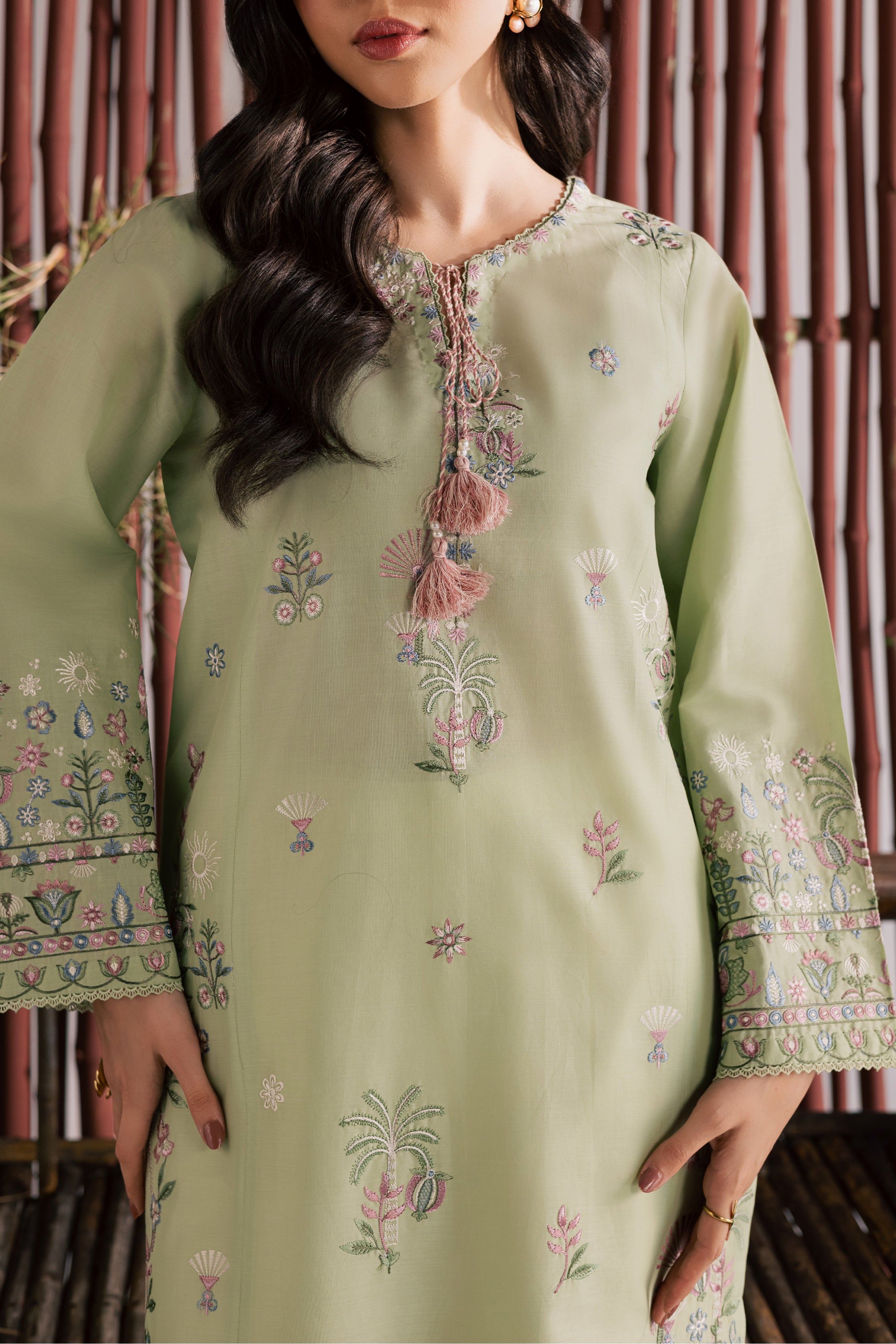  Daphne Laurel 2Pc - Embroidered Lawn Dress EverydayEdit26  BATIK   XS / Laurel Green / Pima Lawn-S / Laurel Green / Pima Lawn-M / Laurel Green / Pima Lawn-L / Laurel Green / Pima Lawn-XL / Laurel Green / Pima Lawn