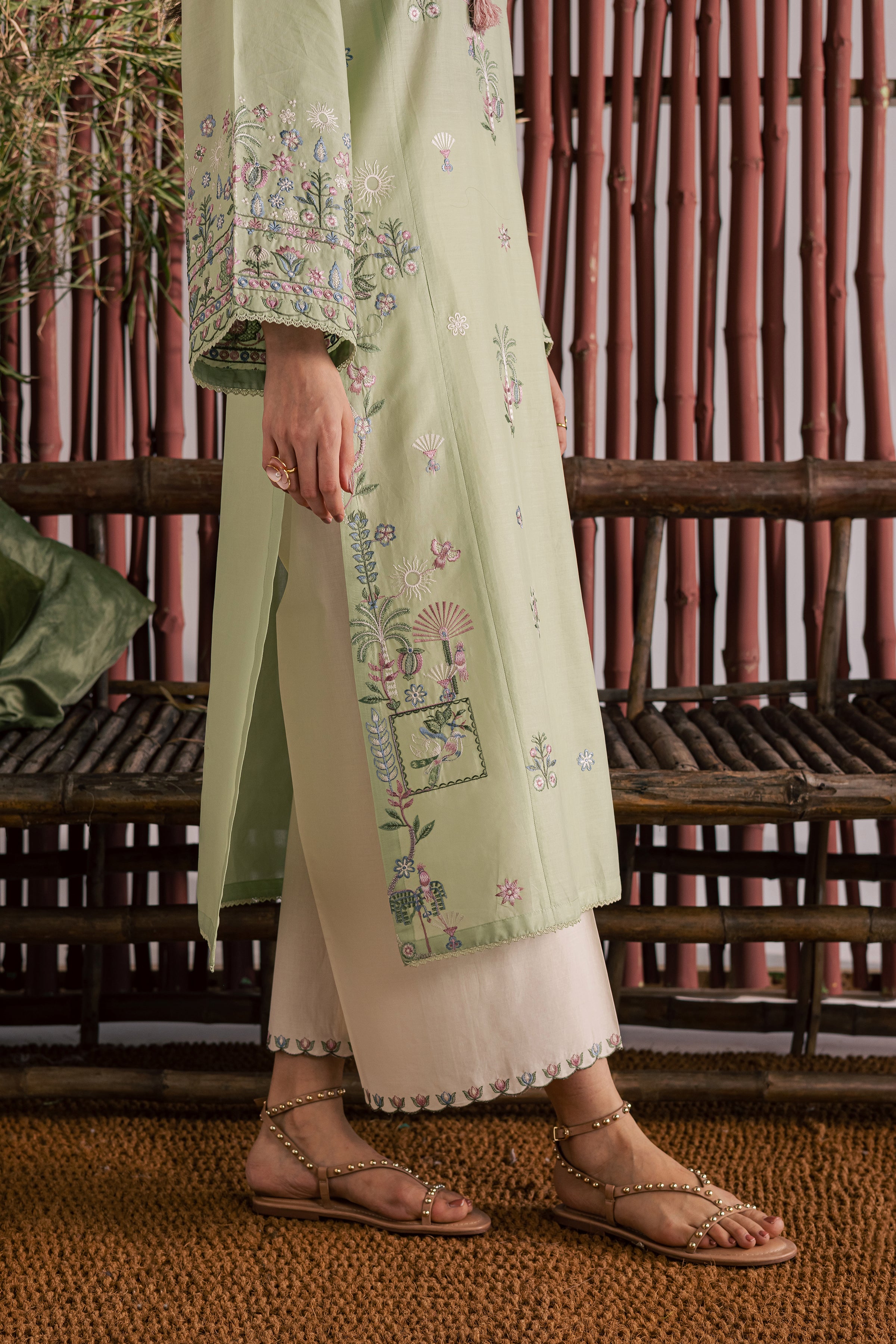  Daphne Laurel 2Pc - Embroidered Lawn Dress EverydayEdit26  BATIK   XS / Laurel Green / Pima Lawn-S / Laurel Green / Pima Lawn-M / Laurel Green / Pima Lawn-L / Laurel Green / Pima Lawn-XL / Laurel Green / Pima Lawn