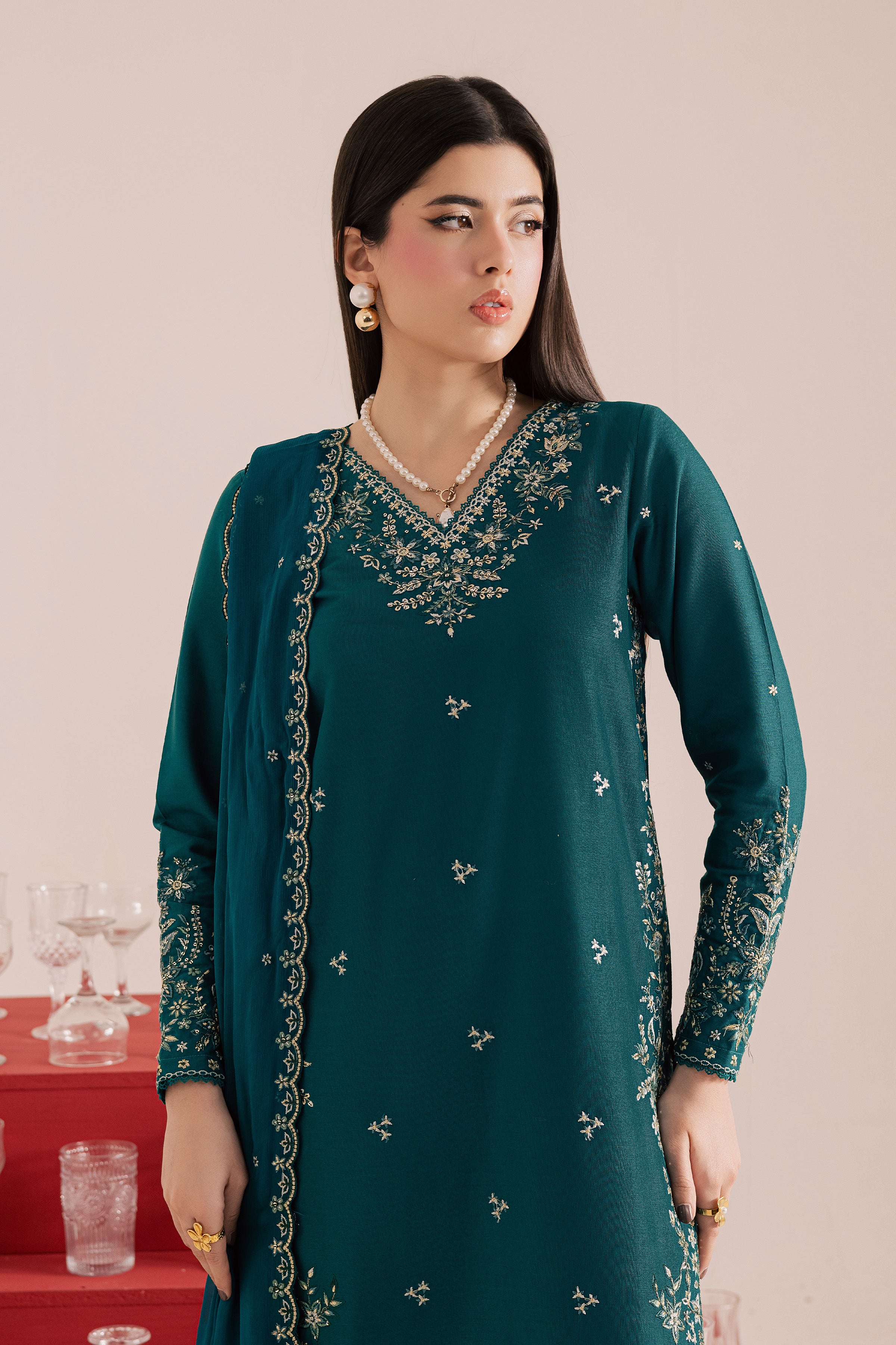  Dark Forest 3Pc - Embroidered Khaddar Dress BATIK WINTER PRET 2025  BATIK   XS / Shaded Spruce / Khaddar-S / Shaded Spruce / Khaddar-M / Shaded Spruce / Khaddar-L / Shaded Spruce / Khaddar-XL / Shaded Spruce / Khaddar