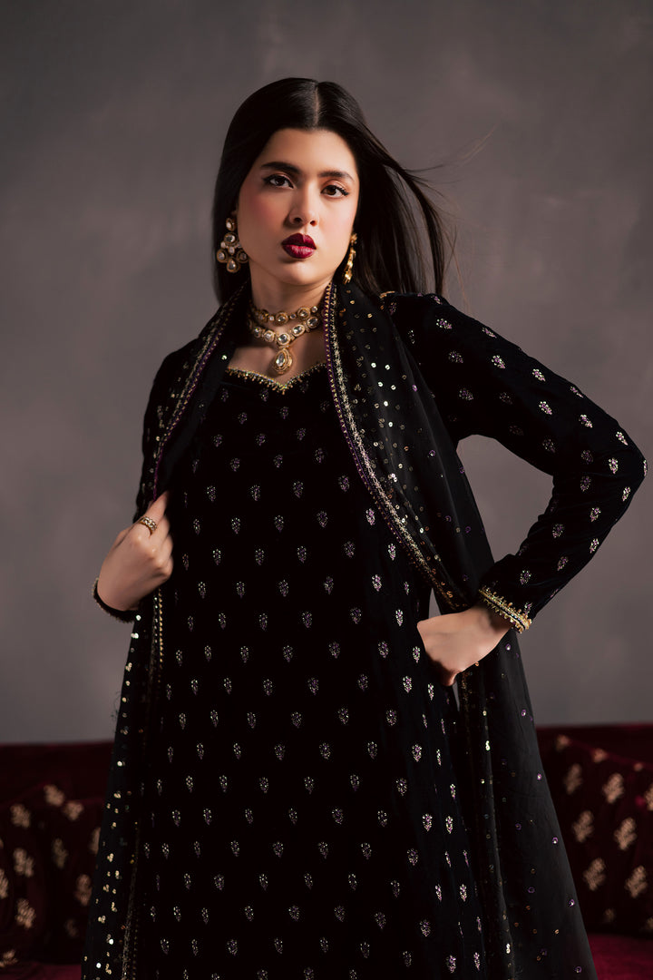  Dark Haze 3Pc - Velvet Luxe Pret BATIKLuxePRET2025  BATIK   XS / Black / Velvet-S / Black / Velvet-M / Black / Velvet-L / Black / Velvet-XL / Black / Velvet