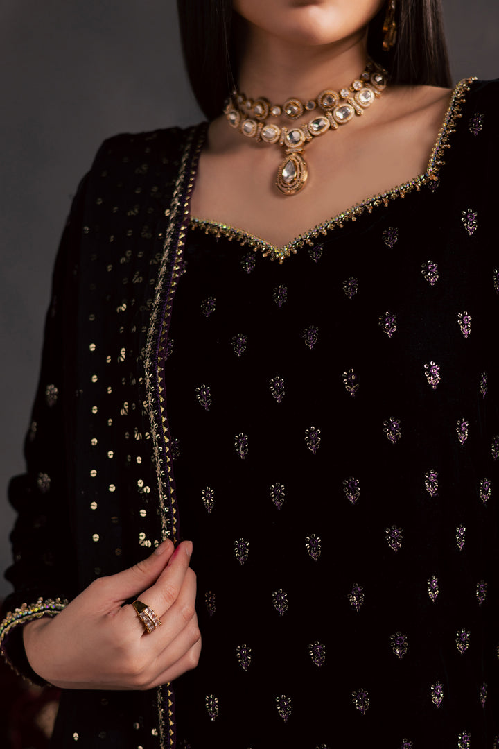  Dark Haze 3Pc - Velvet Luxe Pret BATIKLuxePRET2025  BATIK   XS / Black / Velvet-S / Black / Velvet-M / Black / Velvet-L / Black / Velvet-XL / Black / Velvet