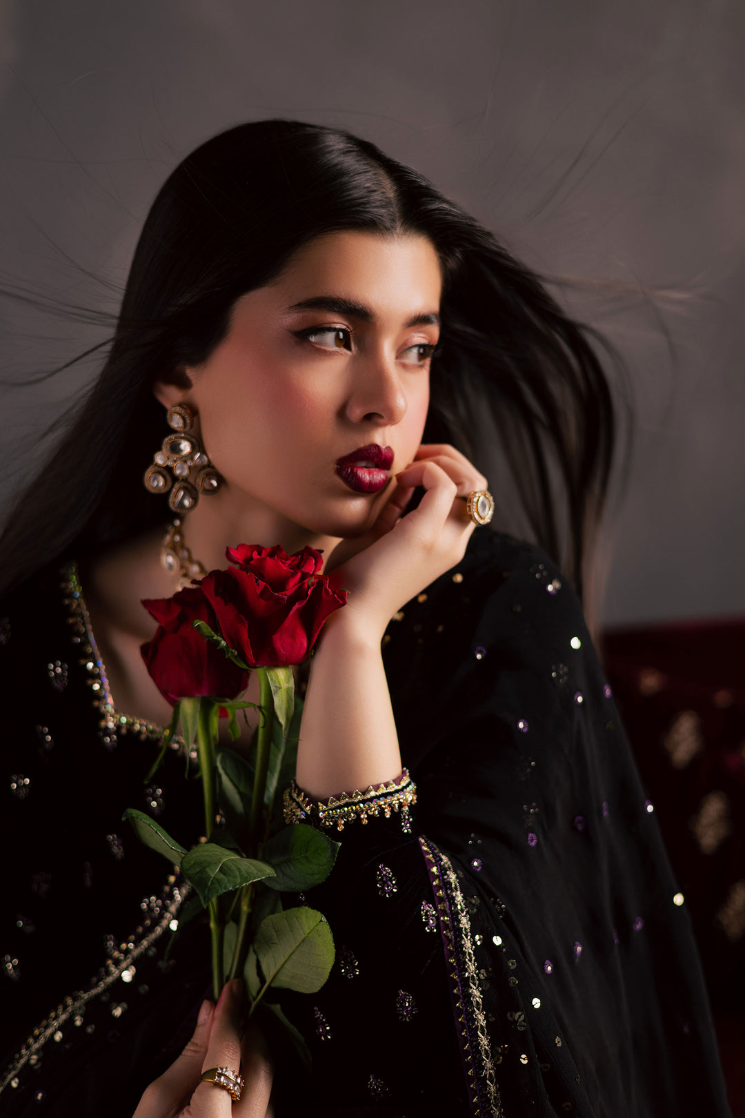  Dark Haze 3Pc - Velvet Luxe Pret BATIKLuxePRET2025  BATIK   XS / Black / Velvet-S / Black / Velvet-M / Black / Velvet-L / Black / Velvet-XL / Black / Velvet