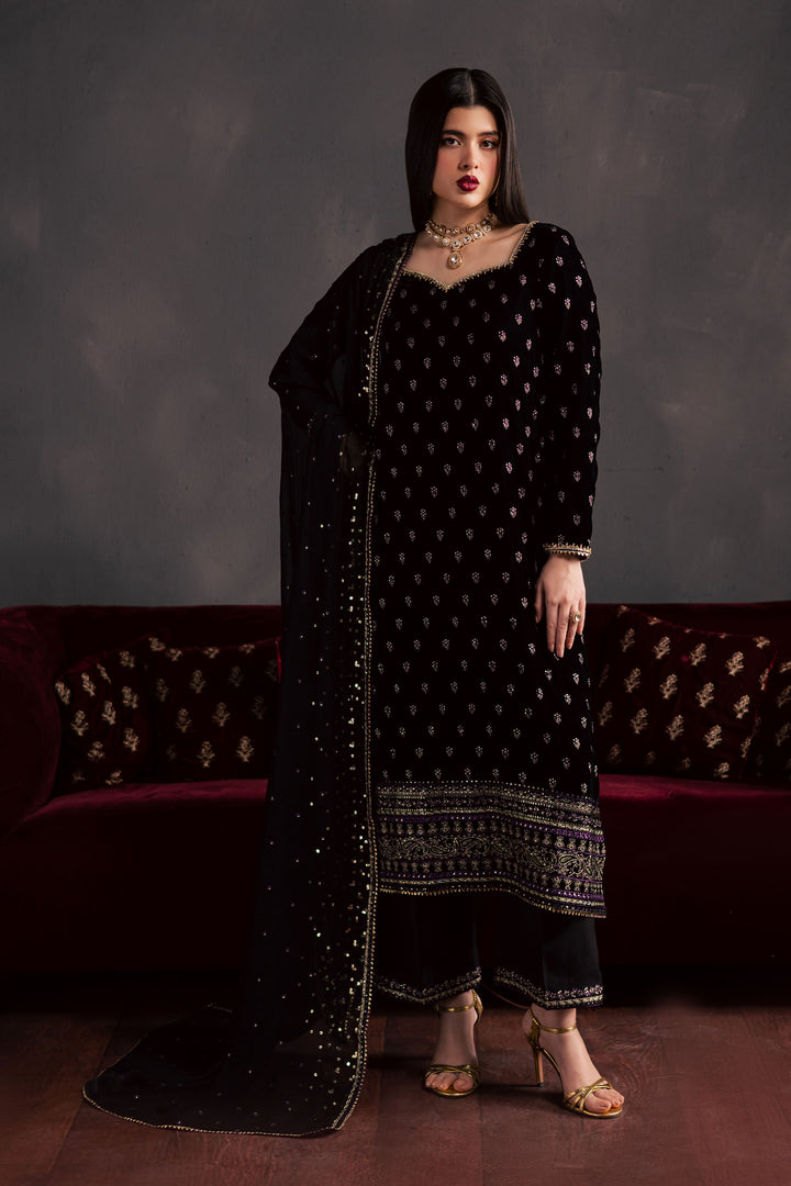  Dark Haze 3Pc - Velvet Luxe Pret BATIKLuxePRET2025  BATIK   XS / Black / Velvet-S / Black / Velvet-M / Black / Velvet-L / Black / Velvet-XL / Black / Velvet