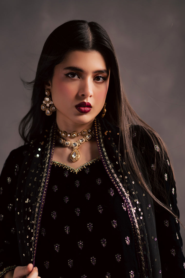 Dark Haze 3Pc - Velvet Luxe Pret BATIKLuxePRET2025  BATIK   XS / Black / Velvet-S / Black / Velvet-M / Black / Velvet-L / Black / Velvet-XL / Black / Velvet