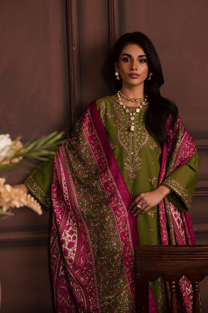 Darla 3Pc - Embroidered Khaddar Dress