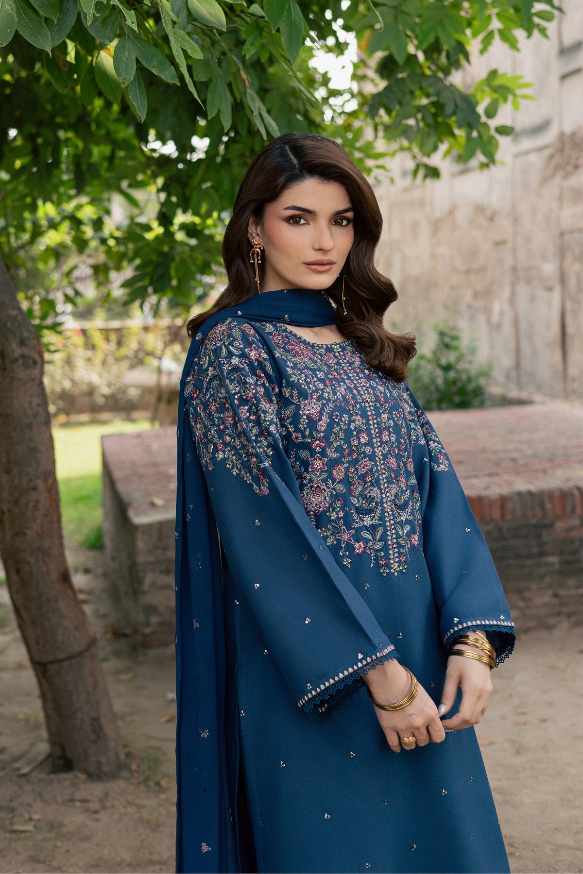 Dean 3Pc - Embroidered Khaddar Pret PRETKHADDAR2026  BATIK   XS / Poseidon / Khaddar