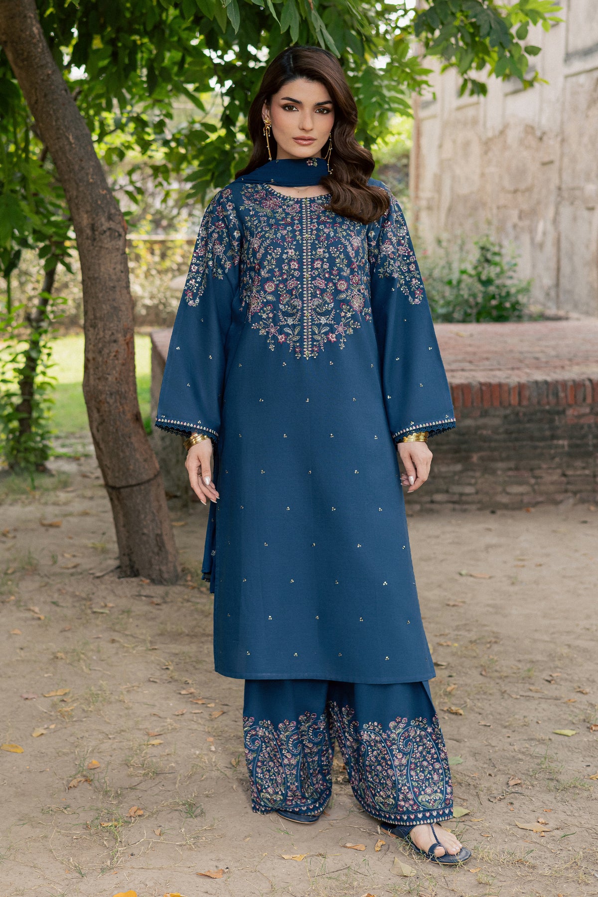 Dean 3Pc - Embroidered Khaddar Pret PRETKHADDAR2026  BATIK   XS / Poseidon / Khaddar
