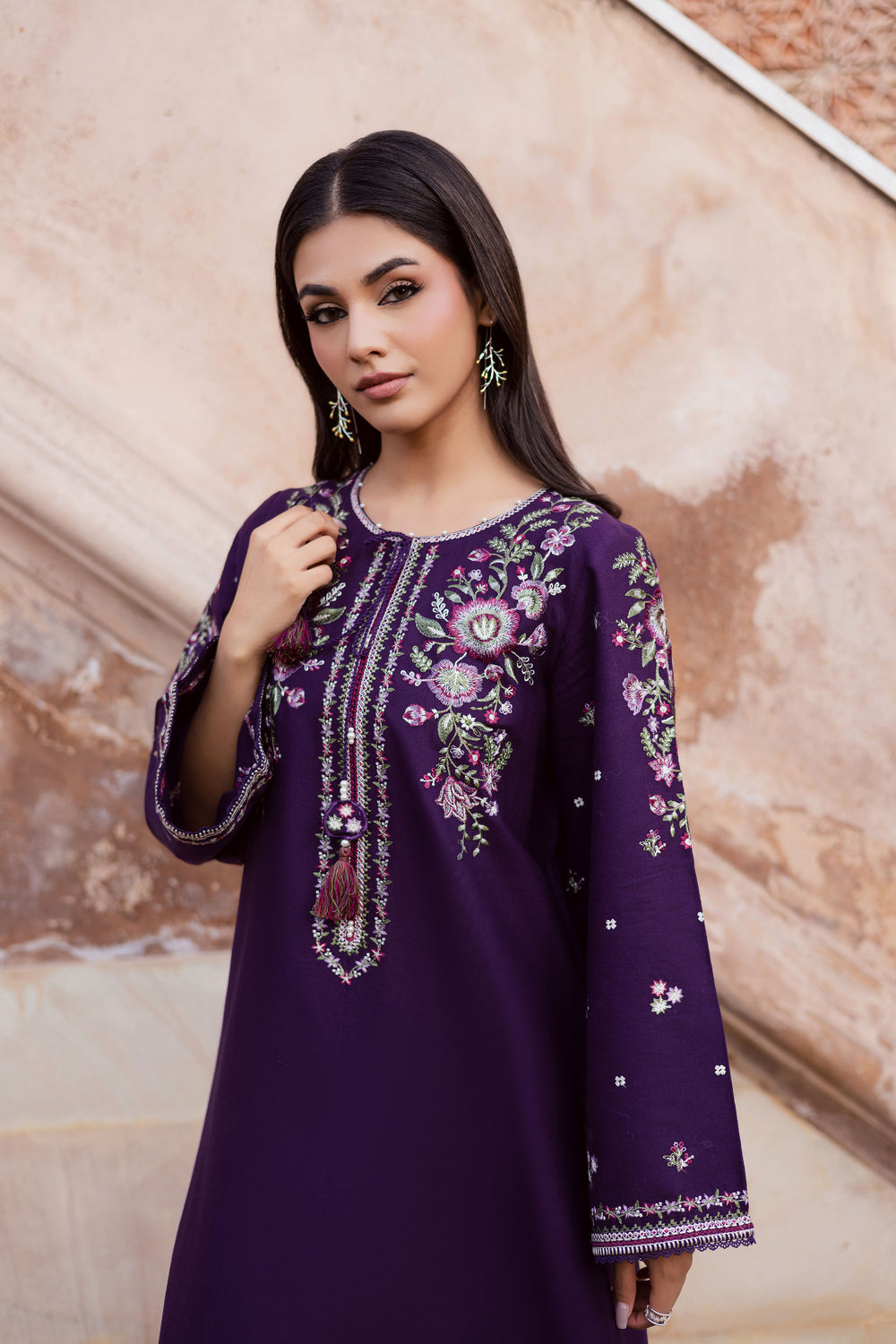  Deejo Iris 2Pc - Embroidered Khaddar Dress BATIK WINTER PRET 2025  BATIK   XS / Purple / Khaddar-S / Purple / Khaddar-M / Purple / Khaddar-L / Purple / Khaddar-XL / Purple / Khaddar