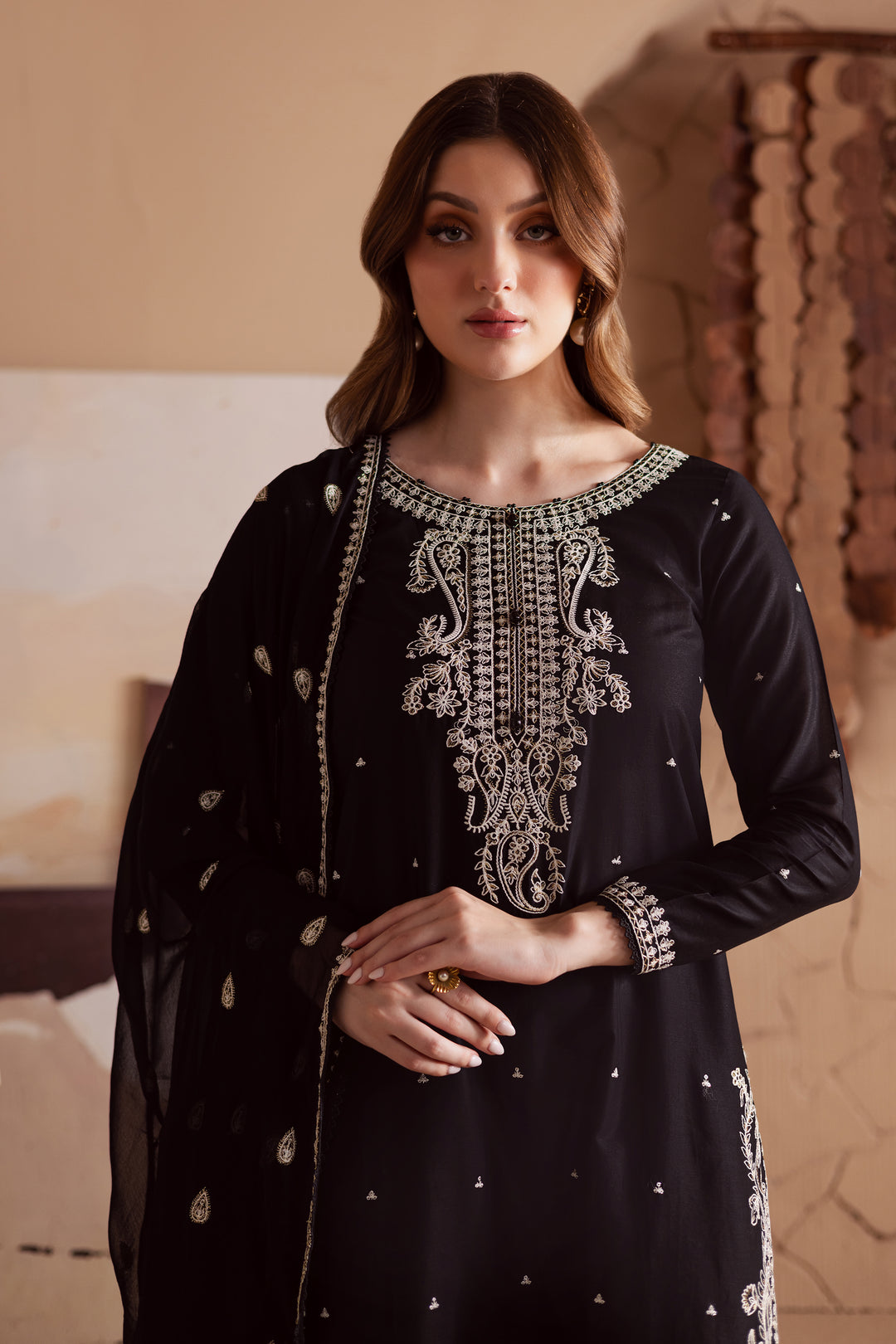 Deep Black 3Pc - Embroidered Lawn Dress BATIK Deep Black 3Pc - Embroidered Lawn Dress BATIK