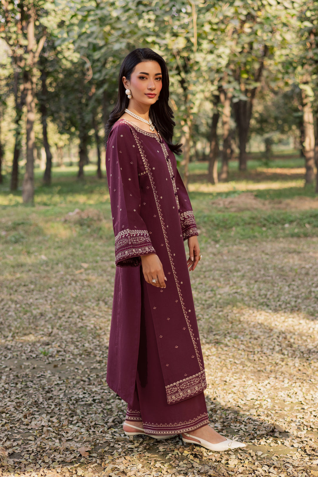  Deep Mauve 2Pc - Embroidered Khaddar Dress BATIK WINTER PRET 2025  BATIK   XS / Mauve / Khaddar-S / Mauve / Khaddar-M / Mauve / Khaddar-L / Mauve / Khaddar-XL / Mauve / Khaddar