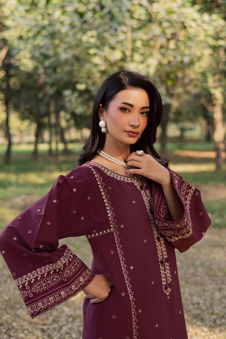  Deep Mauve 2Pc - Embroidered Khaddar Dress BATIK WINTER PRET 2025  BATIK   XS / Mauve / Khaddar-S / Mauve / Khaddar-M / Mauve / Khaddar-L / Mauve / Khaddar-XL / Mauve / Khaddar