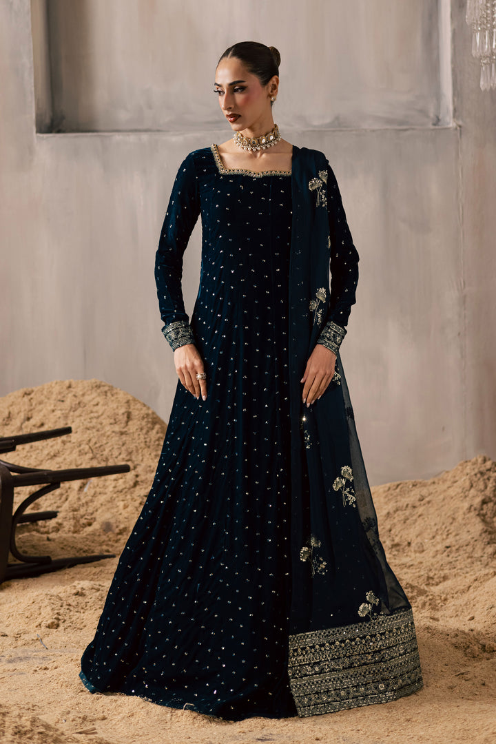  Delphinium 3Pc - Velvet Luxe Pret BATIKLuxePRET2025  BATIK   XS / Teal / Velvet-S / Teal / Velvet-M / Teal / Velvet-L / Teal / Velvet-XL / Teal / Velvet