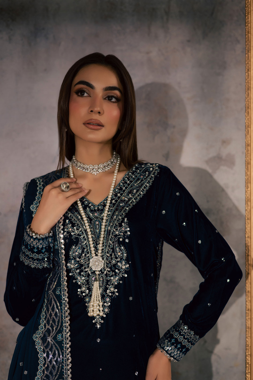  Deniz 3Pc - Velvet Formal Dress BATIKstudio  BATIK   S / Zinc / Velvet-M / Zinc / Velvet-L / Zinc / Velvet