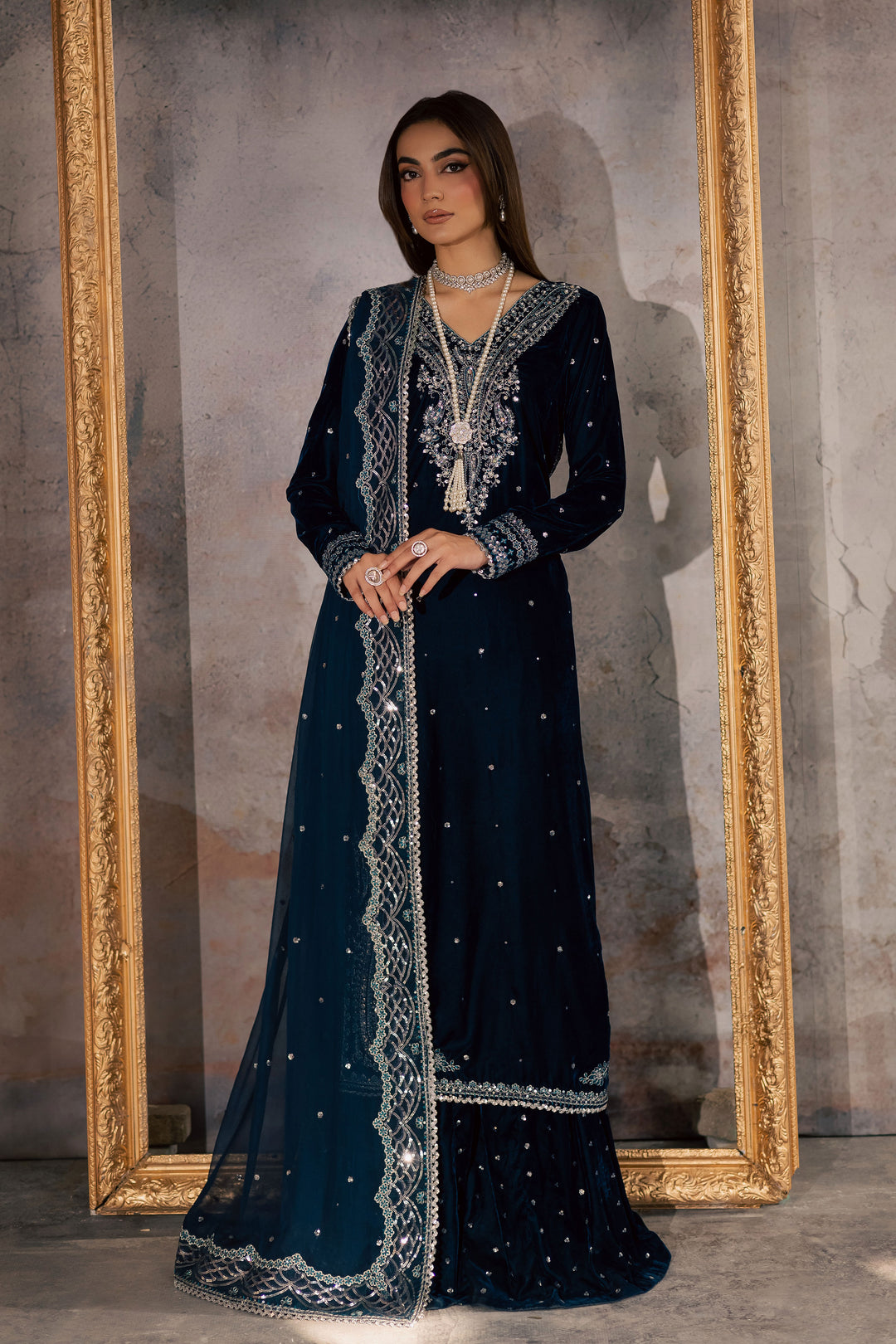  Deniz 3Pc - Velvet Formal Dress BATIKstudio  BATIK   S / Zinc / Velvet-M / Zinc / Velvet-L / Zinc / Velvet