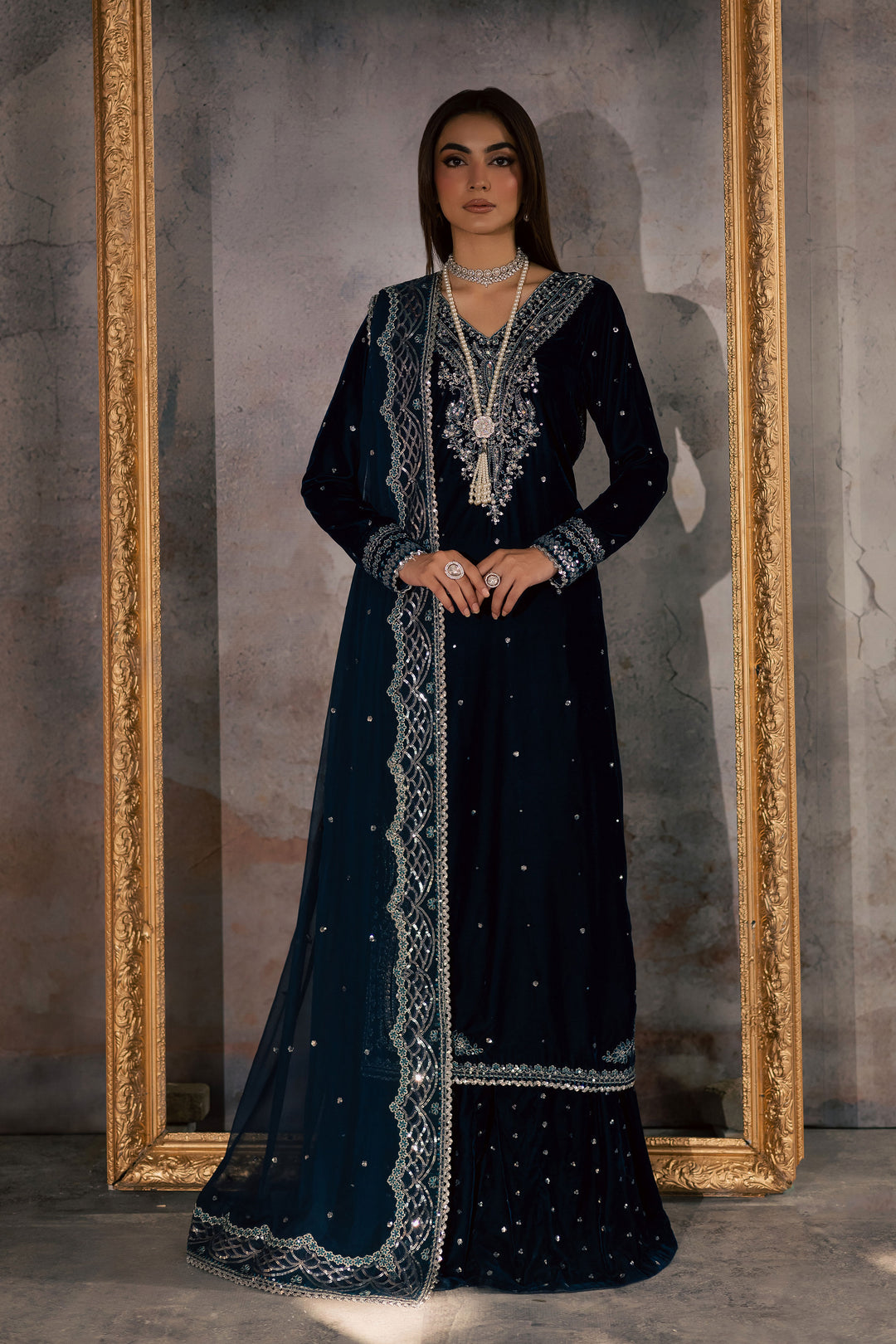  Deniz 3Pc - Velvet Formal Dress BATIKstudio  BATIK   S / Zinc / Velvet-M / Zinc / Velvet-L / Zinc / Velvet