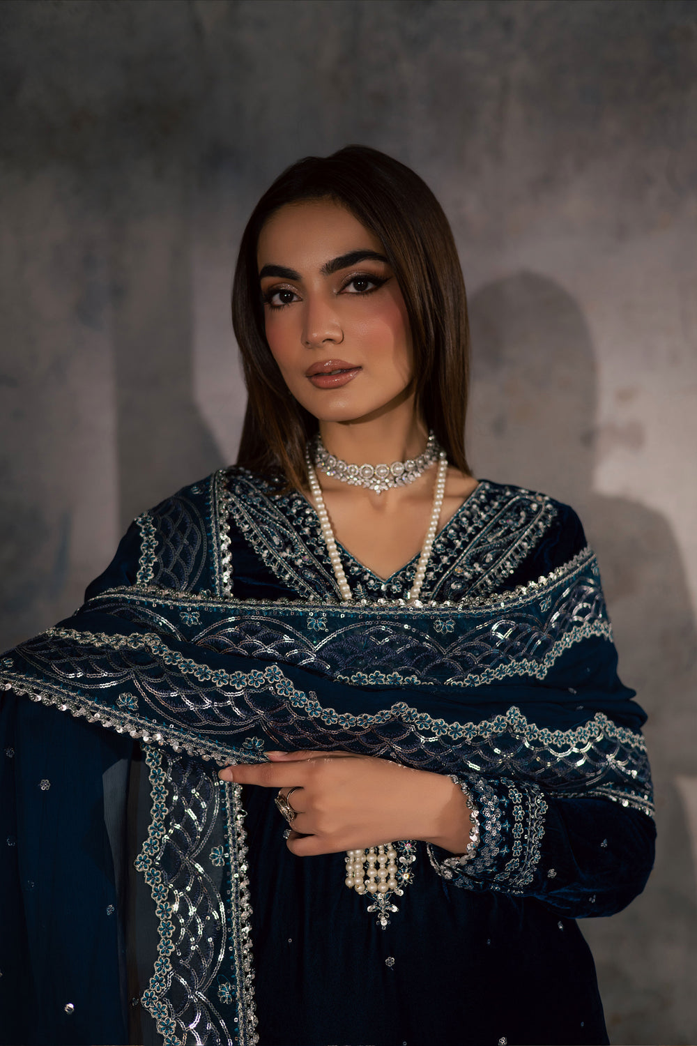  Deniz 3Pc - Velvet Formal Dress BATIKstudio  BATIK   S / Zinc / Velvet-M / Zinc / Velvet-L / Zinc / Velvet