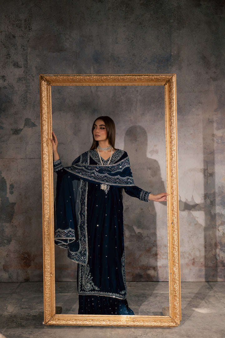  Deniz 3Pc - Velvet Formal Dress BATIKstudio  BATIK   S / Zinc / Velvet-M / Zinc / Velvet-L / Zinc / Velvet