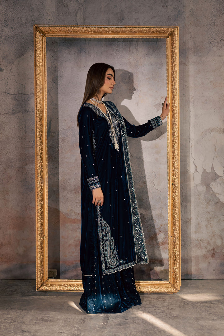  Deniz 3Pc - Velvet Formal Dress BATIKstudio  BATIK   S / Zinc / Velvet-M / Zinc / Velvet-L / Zinc / Velvet