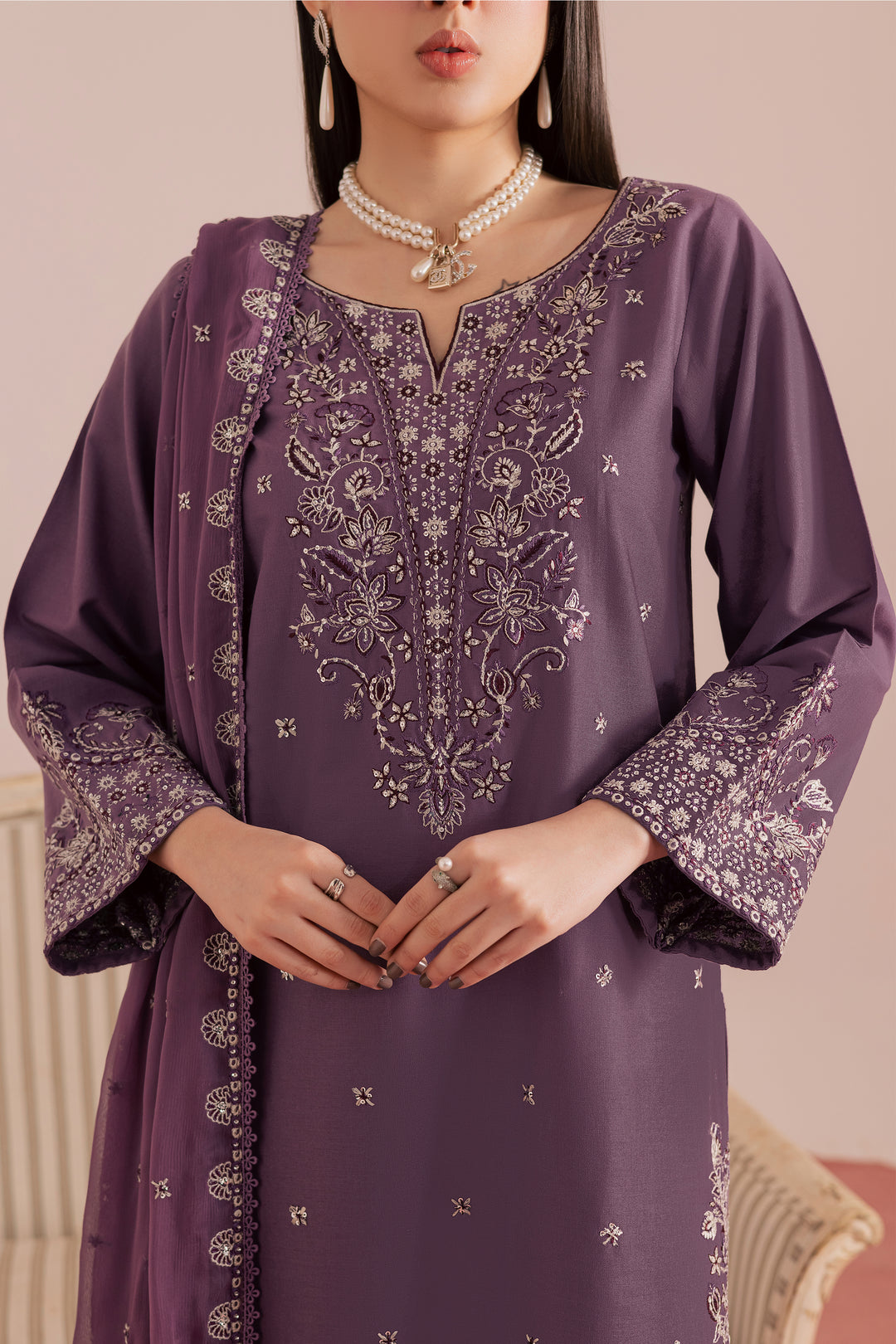 Deraya 3Pc - Embroidered Khaddar Dress BATIK WINTER PRET 2025  BATIK   XS / Grape Jam / Khaddar-S / Grape Jam / Khaddar-M / Grape Jam / Khaddar-L / Grape Jam / Khaddar-XL / Grape Jam / Khaddar
