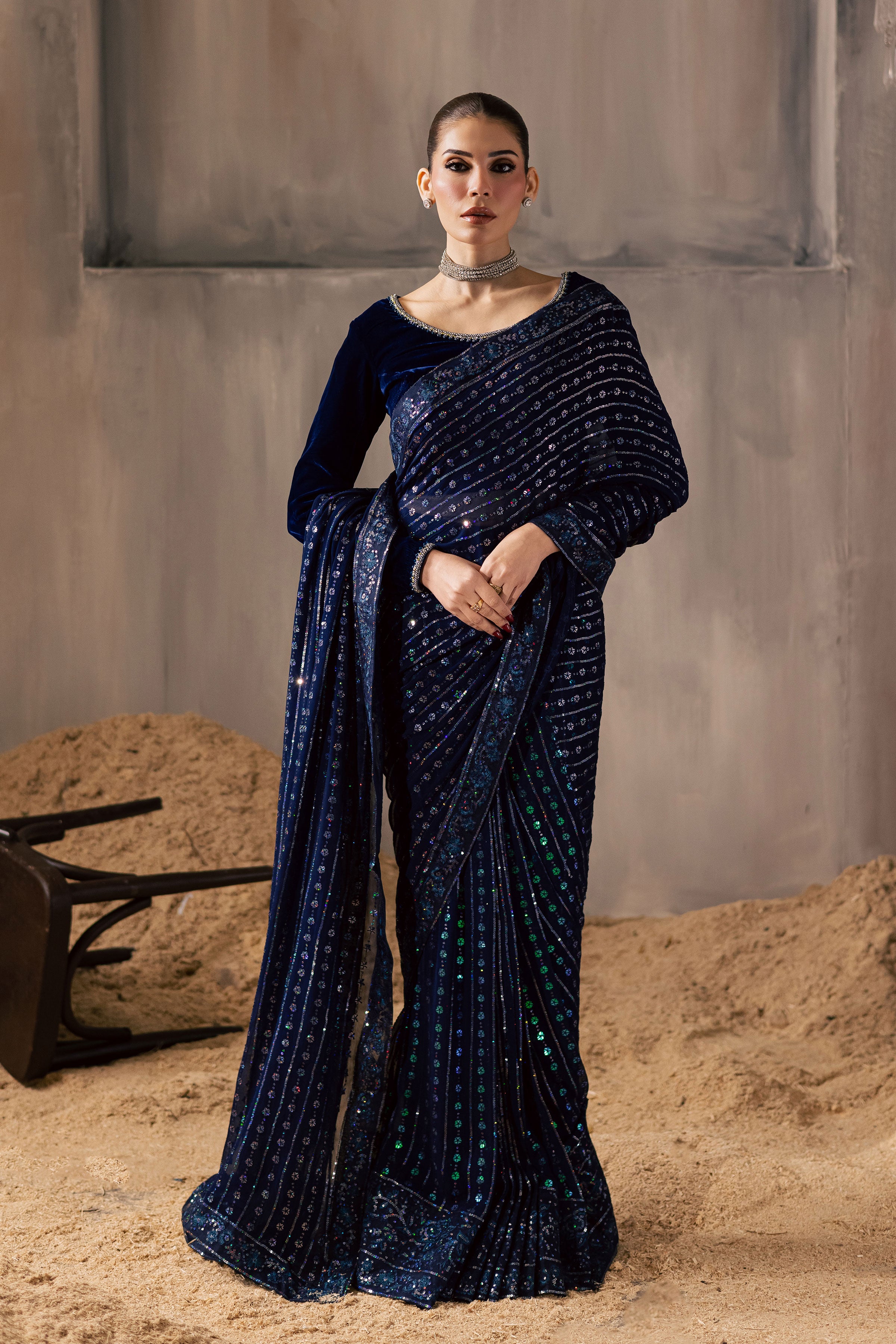  Dew Drop 3Pc - Velvet Luxe Pret BATIKLuxePRET2025  BATIK   XS / Electric Blue / Velvet-S / Electric Blue / Velvet-M / Electric Blue / Velvet-L / Electric Blue / Velvet-XL / Electric Blue / Velvet