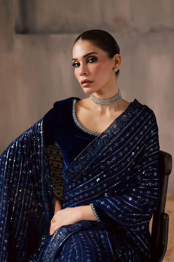 Dew Drop 3Pc - Velvet Luxe Pret BATIKLuxePRET2025  BATIK   XS / Electric Blue / Velvet-S / Electric Blue / Velvet-M / Electric Blue / Velvet-L / Electric Blue / Velvet-XL / Electric Blue / Velvet